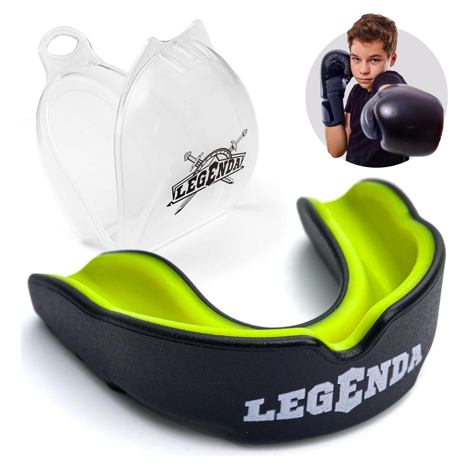 Protector Bucal Profesional Legenda Niños Negro-Verde 8.89cm