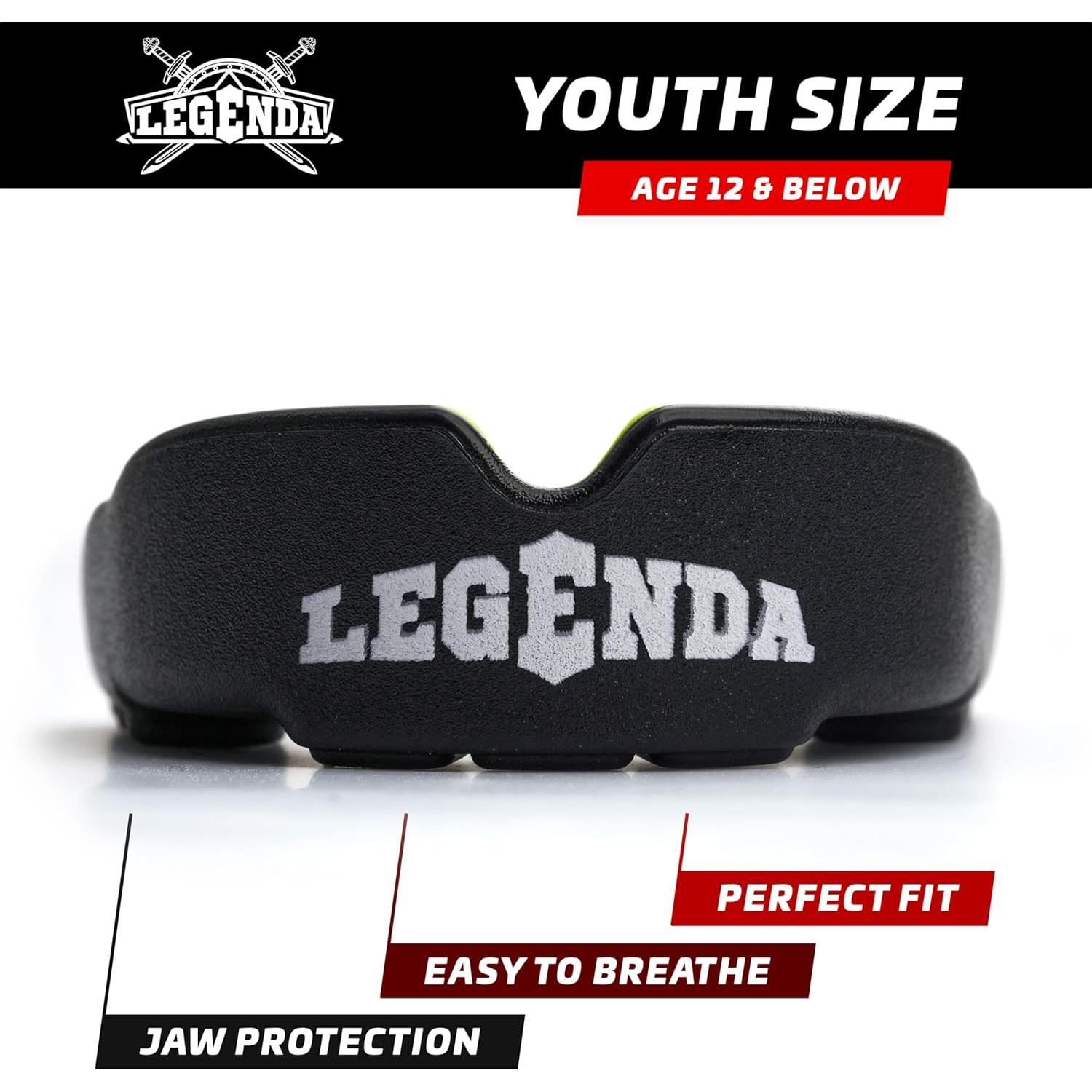 Protector Bucal Profesional Legenda Niños Negro-Verde 8.89cm