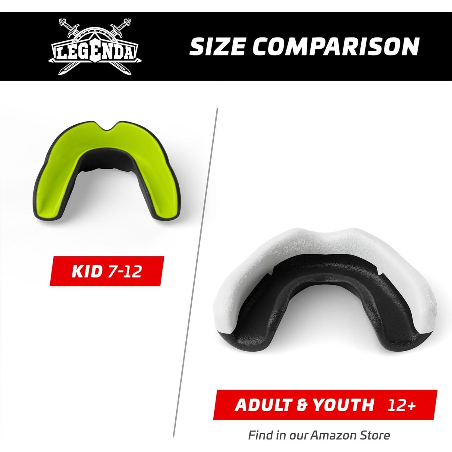 Protector Bucal Profesional Legenda Niños Negro-Verde 8.89cm