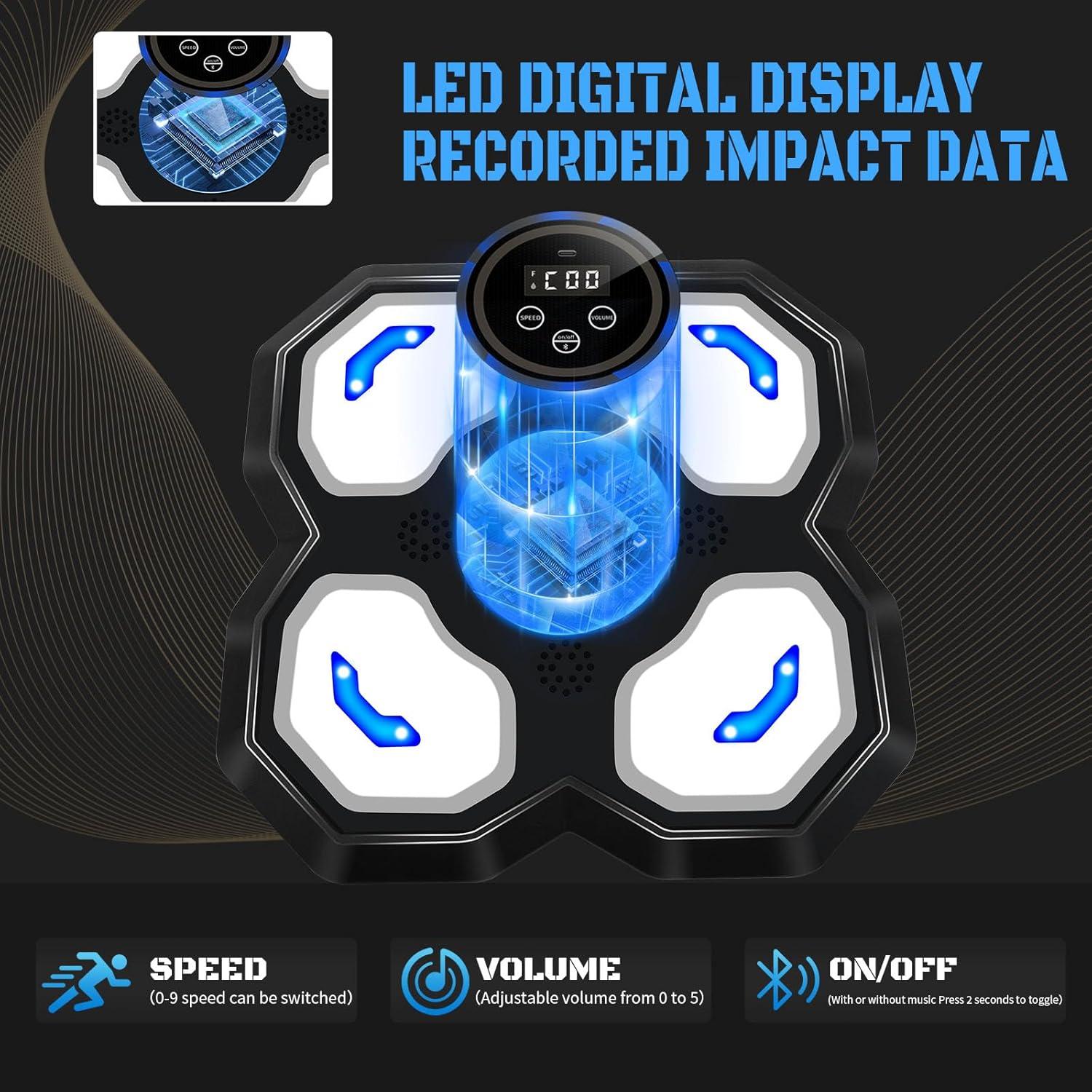 Máquina de Boxeo Musical JUOIFIP con Guantes - Entrenamiento LED