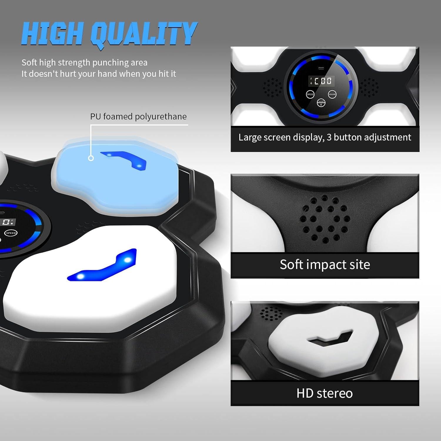 Máquina de Boxeo Musical JUOIFIP con Guantes - Entrenamiento LED