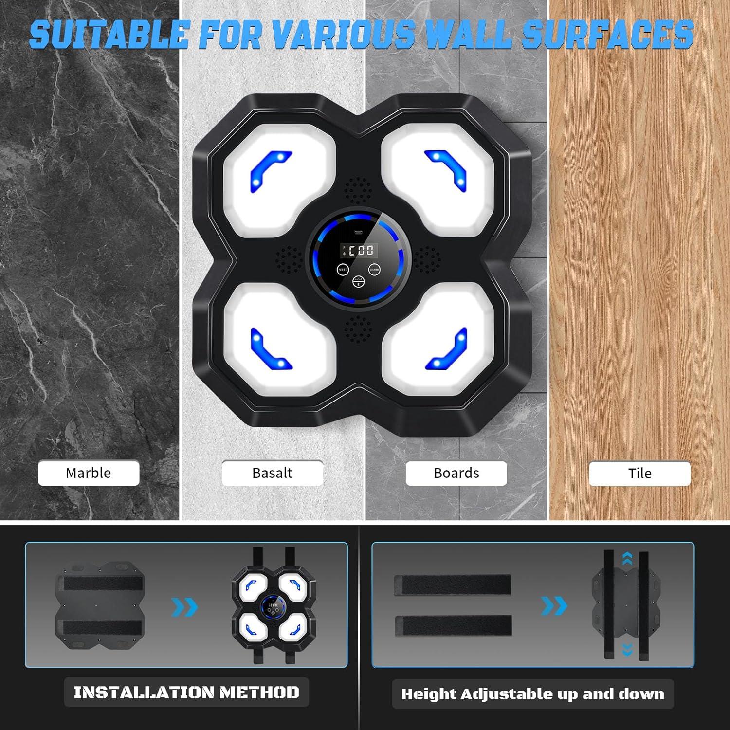 Máquina de Boxeo Musical JUOIFIP con Guantes - Entrenamiento LED