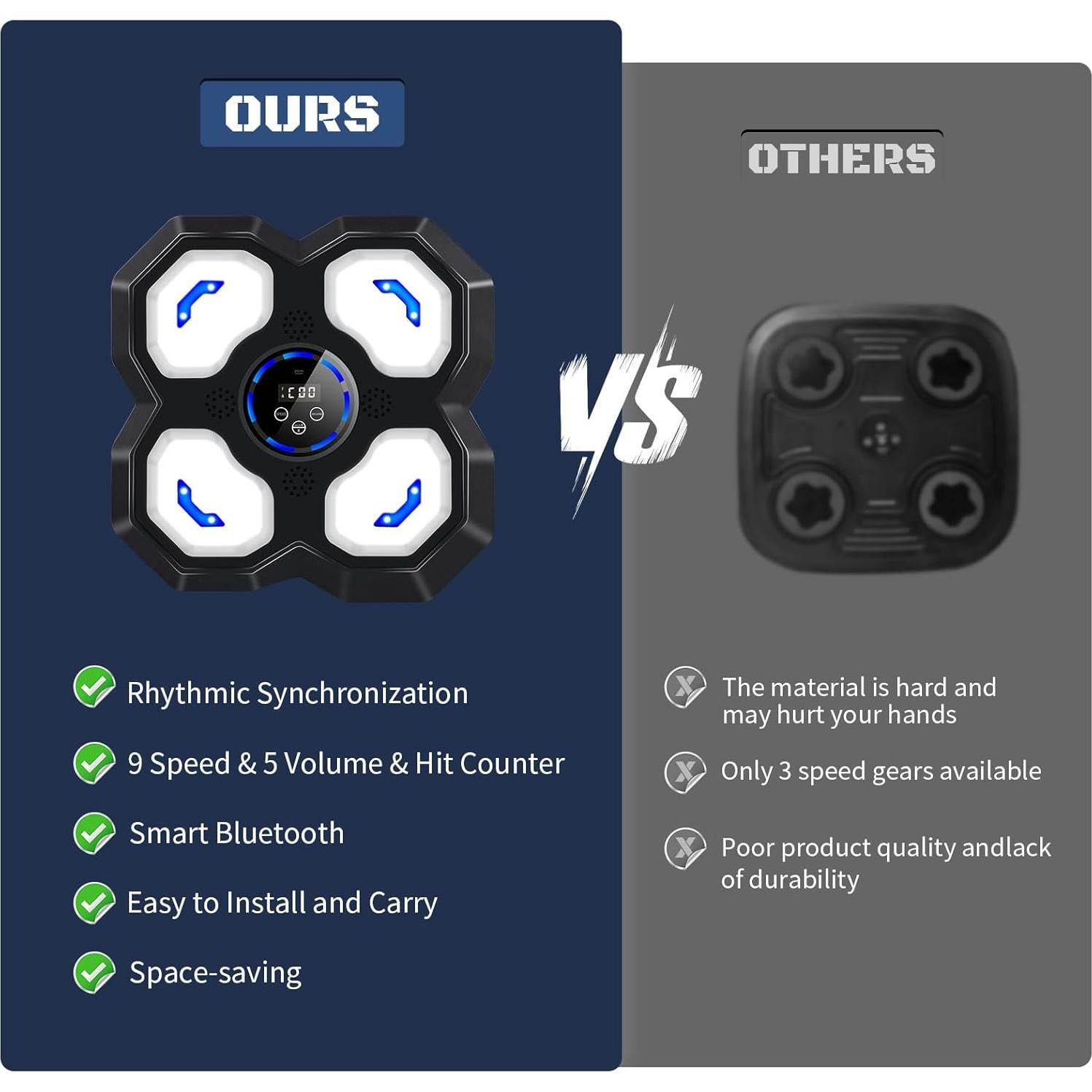 Máquina de Boxeo Musical JUOIFIP con Guantes - Entrenamiento LED