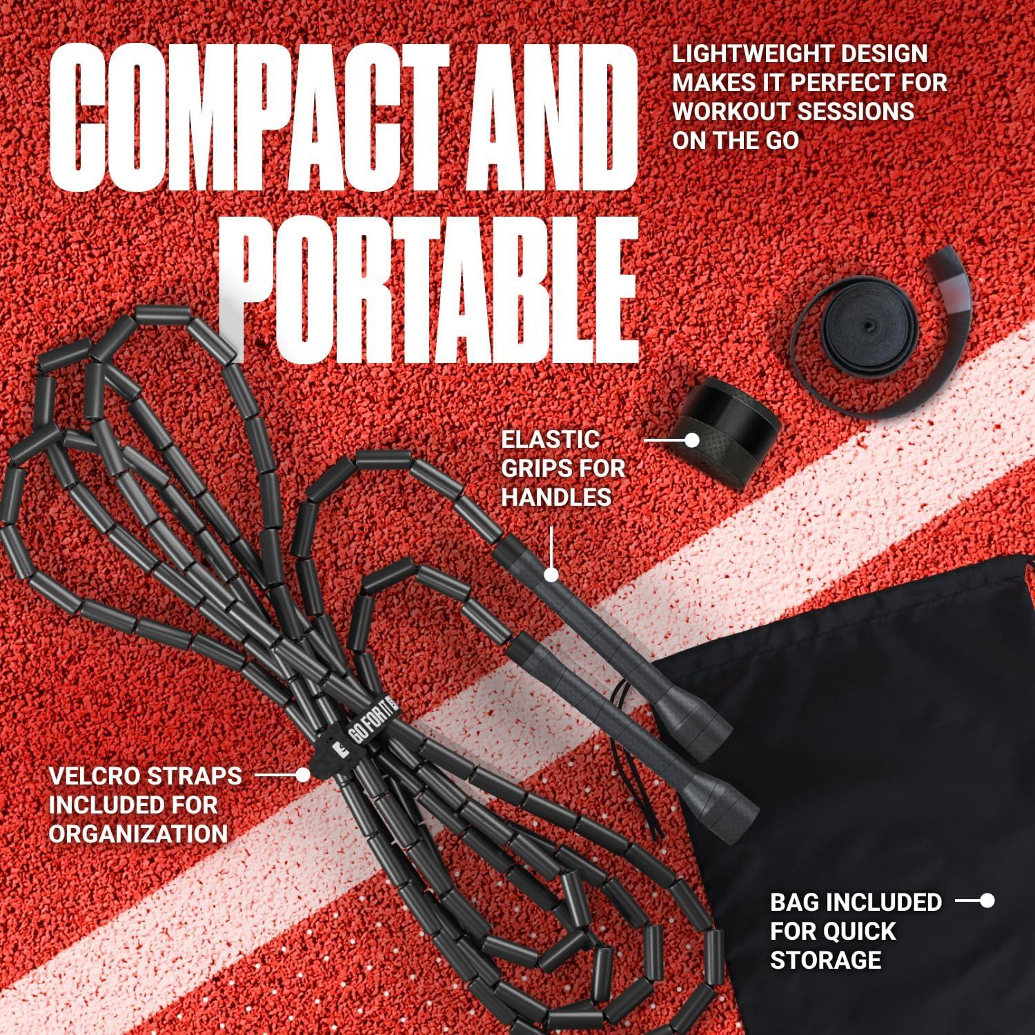 Cuerda de Salto Beaded Sportbit Ajustable 3.25m para Fitness