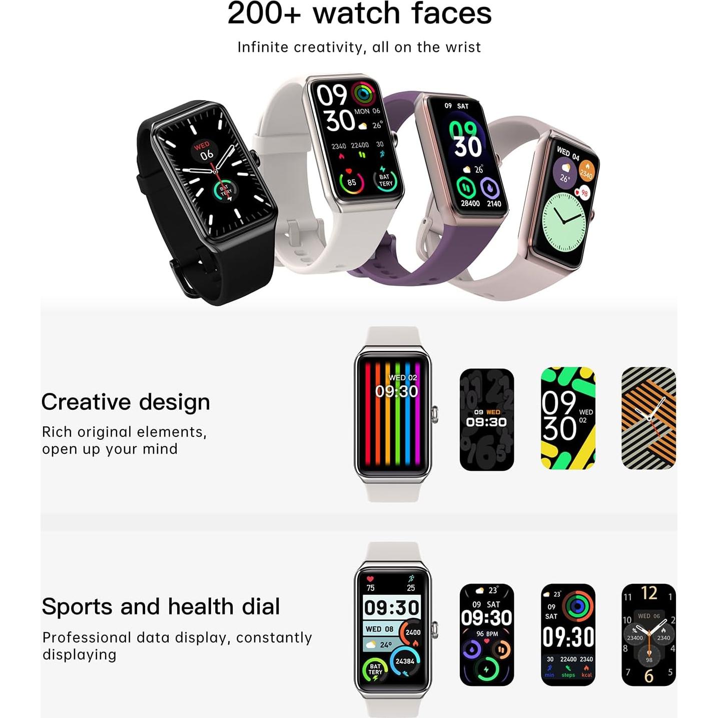 Rastreador de Fitness TUSLOT C82 Pantalla Táctil 1.47" Negro