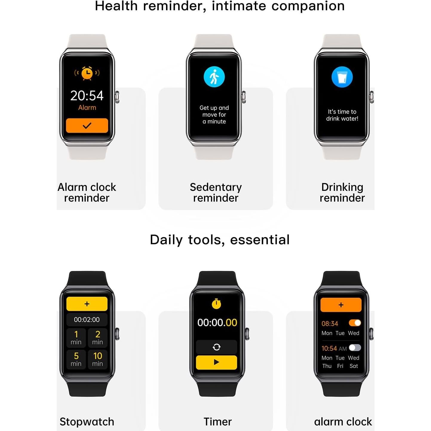 Rastreador de Fitness TUSLOT C82 Pantalla Táctil 1.47" Negro