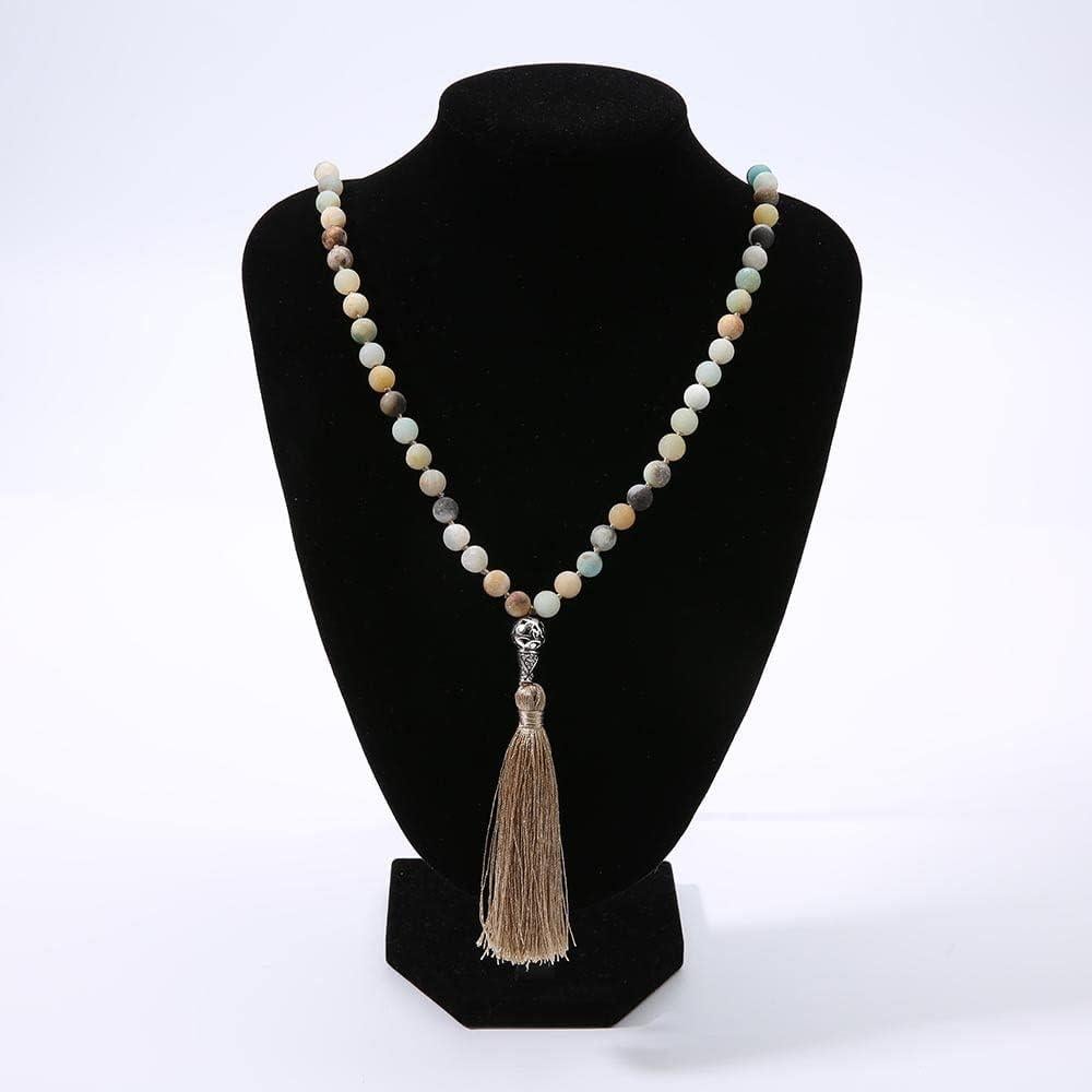 Collar de cuentas Mala Hovaete 108 Amazonita Natural 112cm