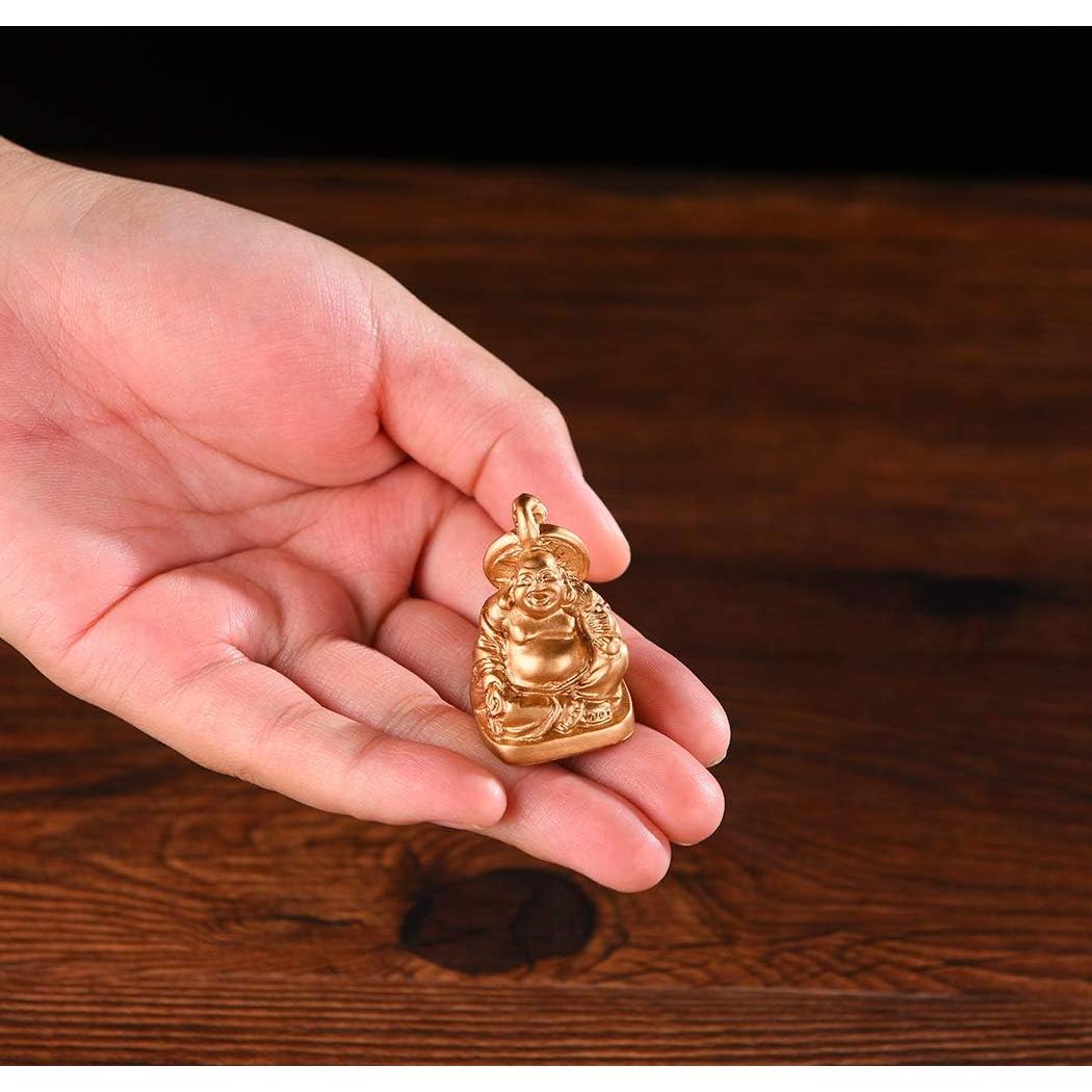 Set de 6 Estatuas de Buda Risueño Dorado BRABUD 2.5cm