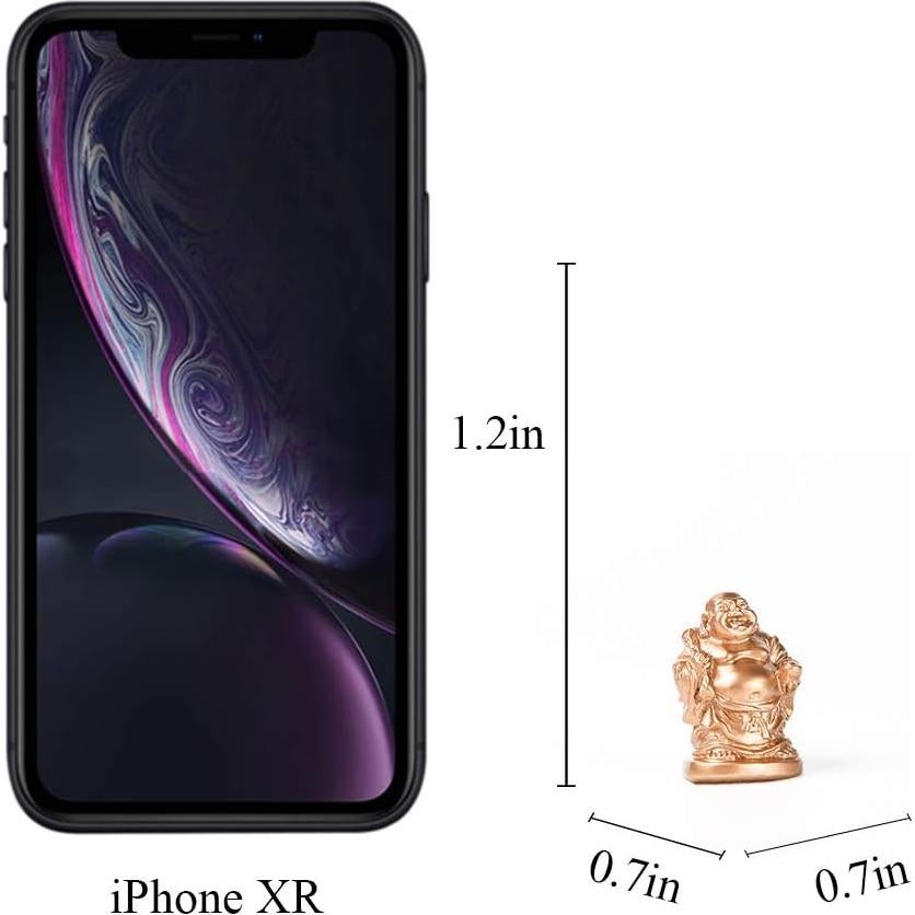 Set de 6 Estatuas de Buda Risueño Dorado BRABUD 2.5cm