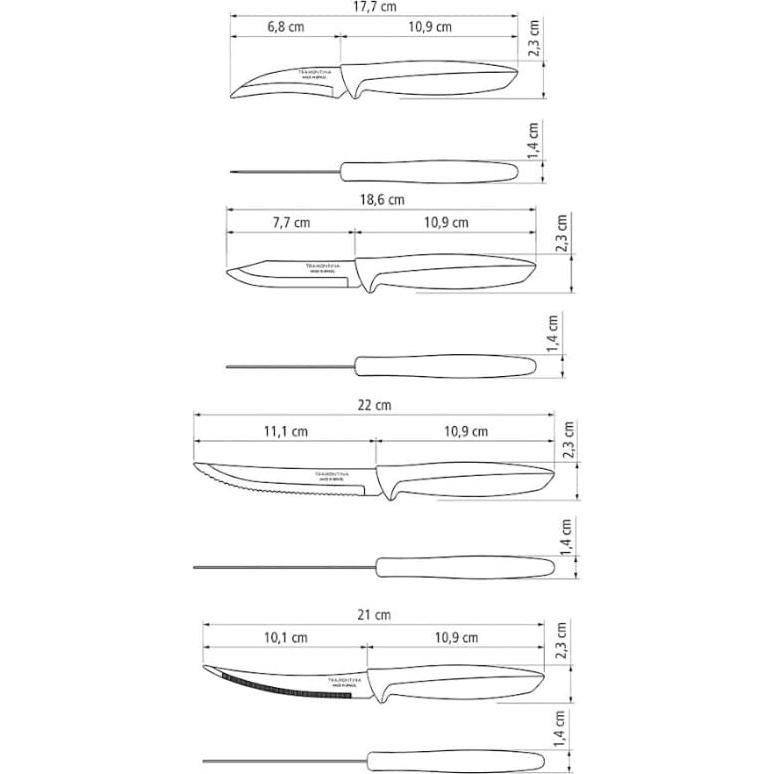 Juego de cuchillos de cocina Tramontina 8 piezas acero inoxidable
