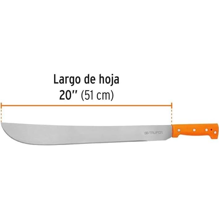 Machete Truper T-460-20P 51 cm Mango Naranja Acero