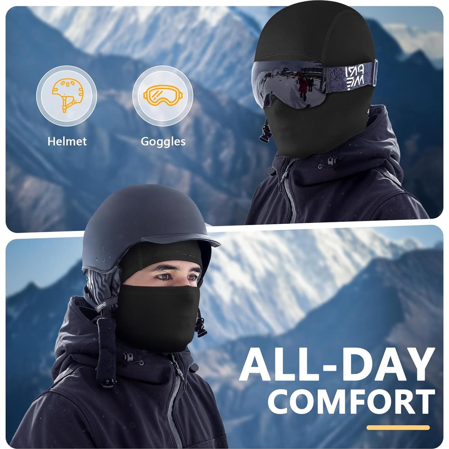 Máscara de Esquí Balaclava YAYOUREL Térmica Unisex Negra