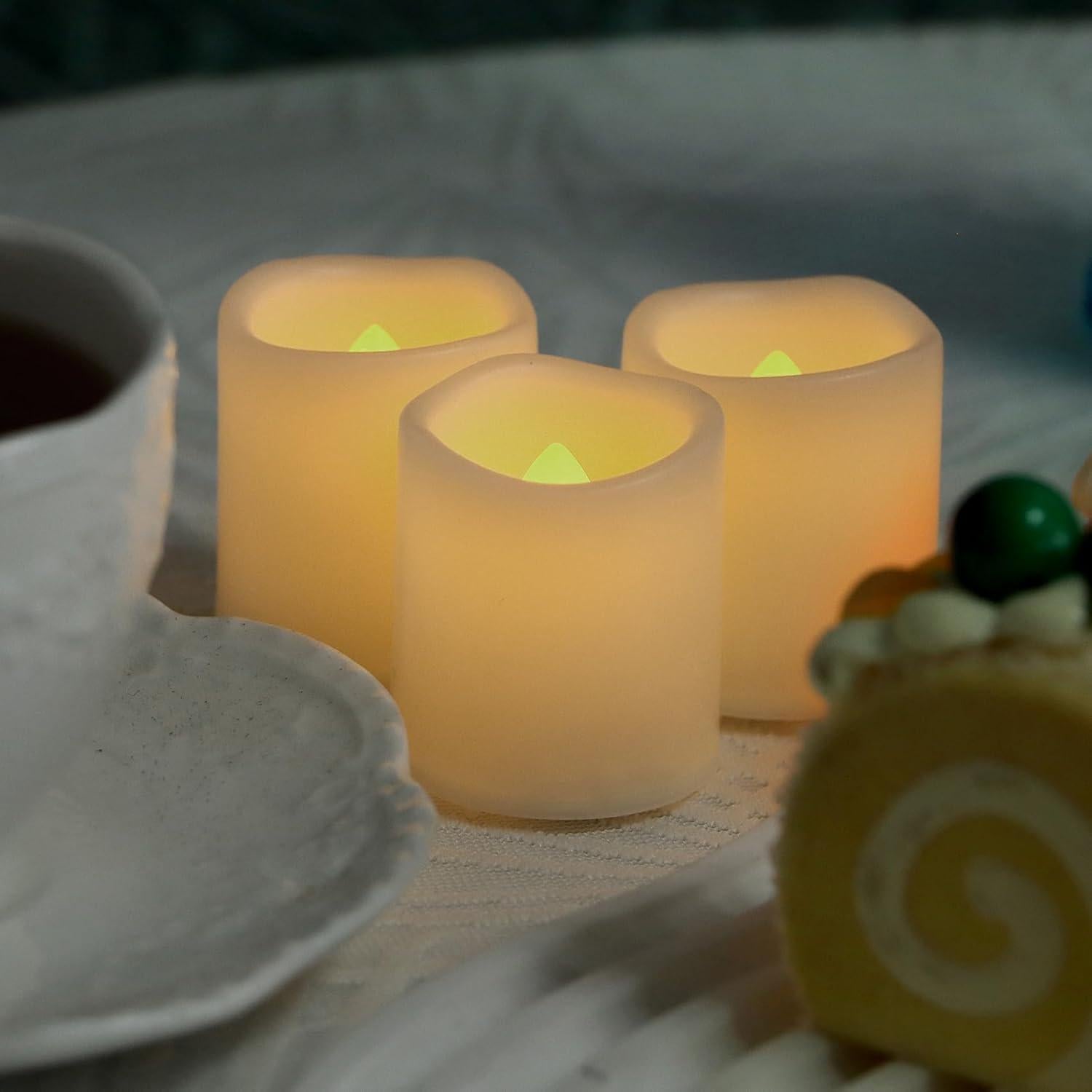 Paquete de 6 Velas Votivas LED Sin Llama Jingtech 3.81cm