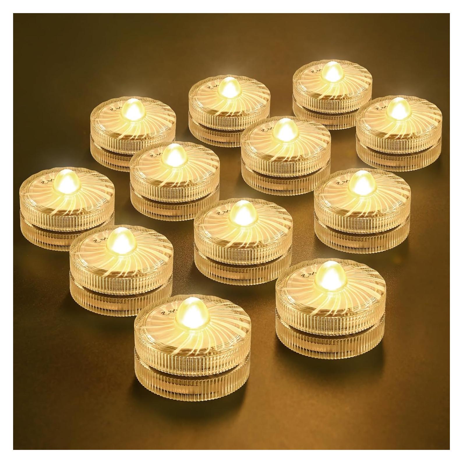 Luces LED Sumergibles HL 12pcs Blancas Cálidas 100 Horas