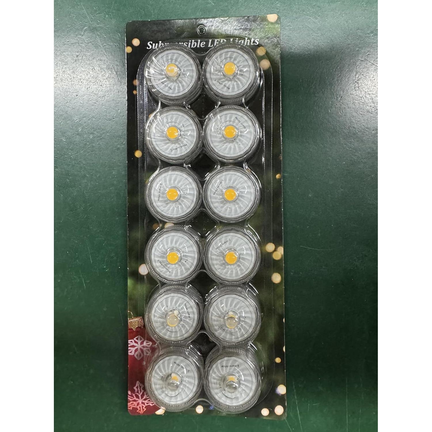 Luces LED Sumergibles HL 12pcs Blancas Cálidas 100 Horas