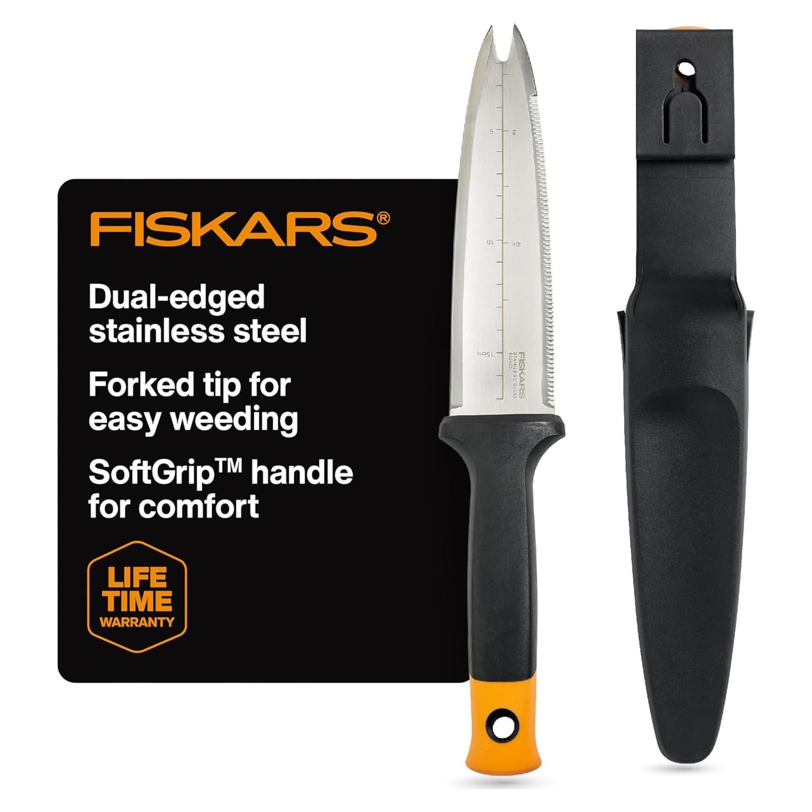 Cuchillo de Jardín Fiskars Hori Hori 40.4 cm con Funda