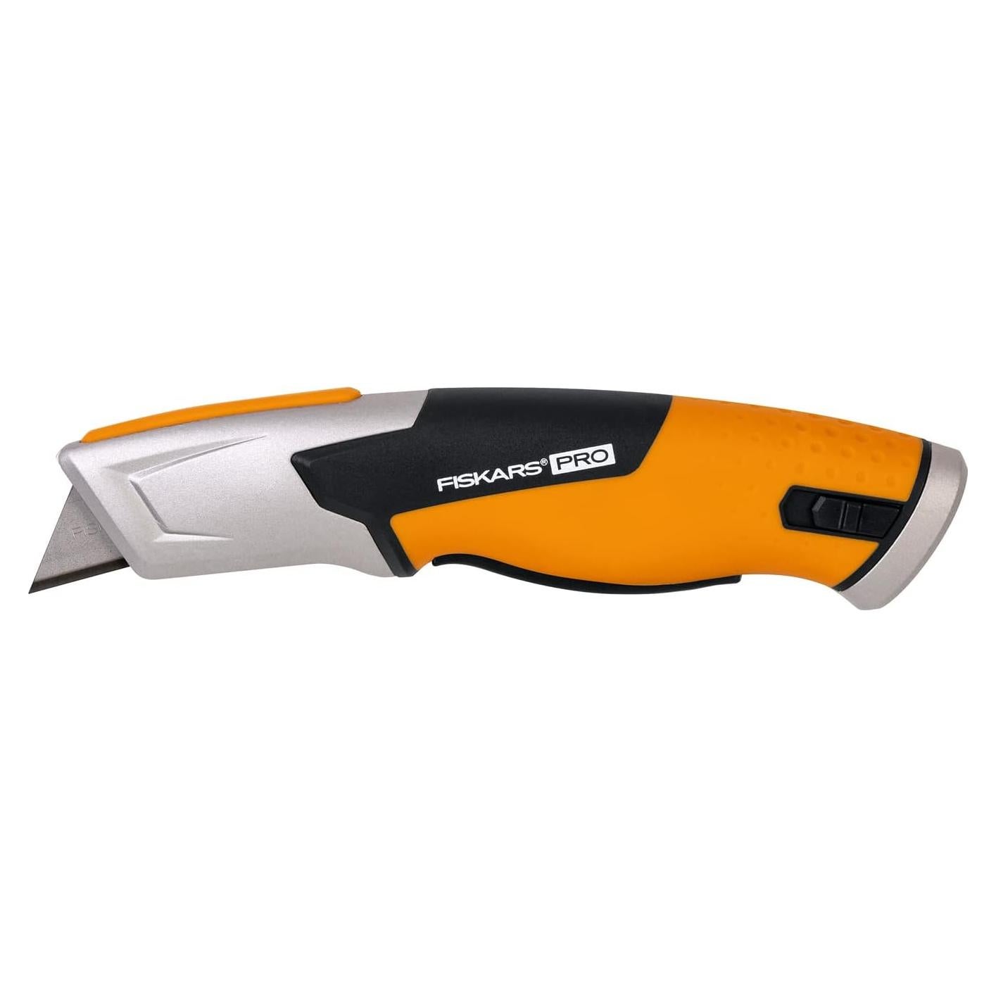 Cuchillo de Utilidad Fiskars Pro Safety - Hoja Retráctil Automática