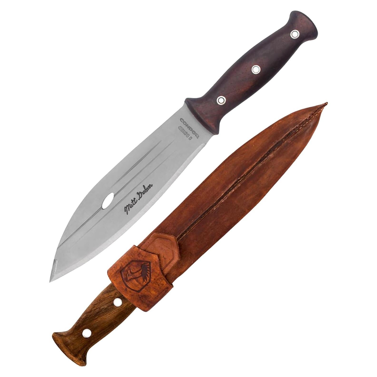 Cuchillo de Bushcraft Condor CTK2428, Hoja 20.32 cm, Mango Madera