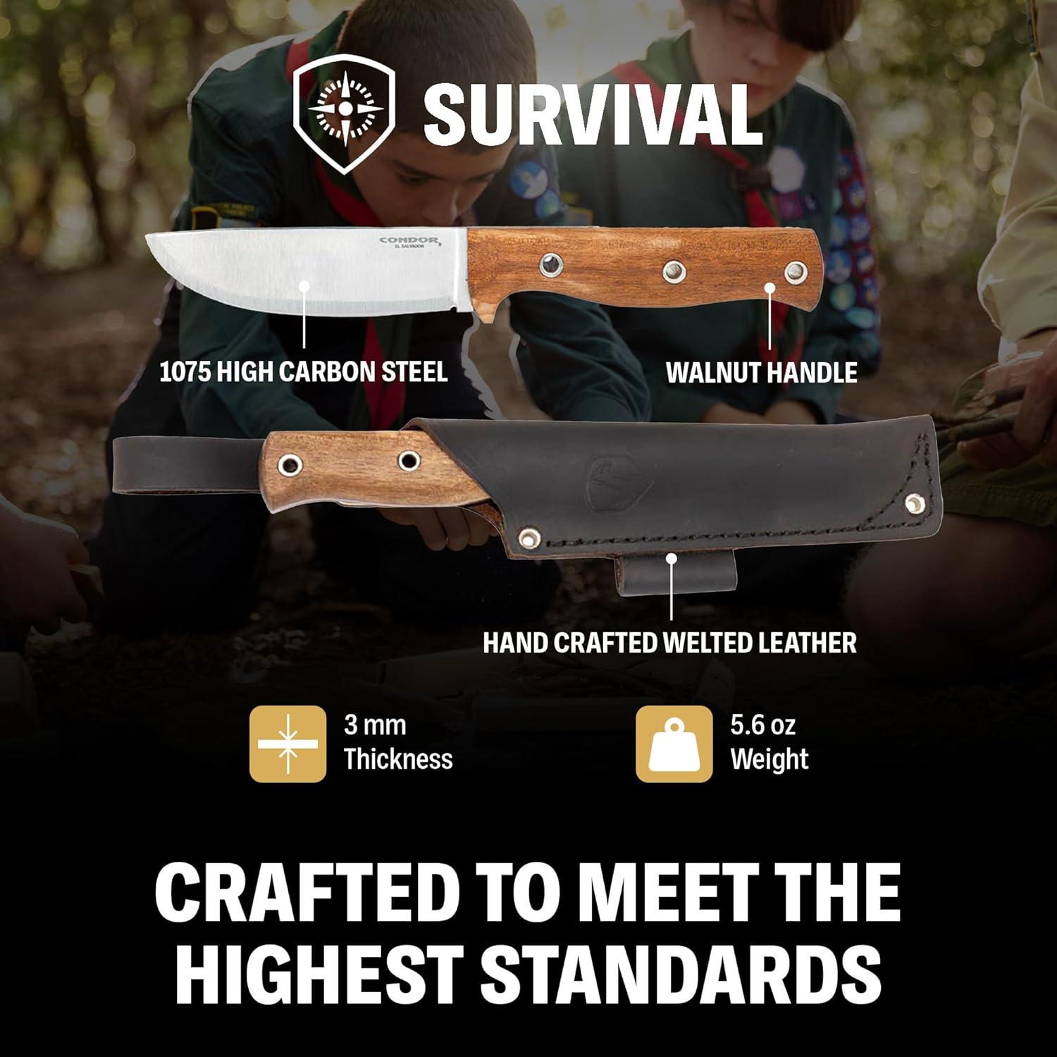 Cuchillo Fijo Condor CTK390045HC para Camping 11.43cm