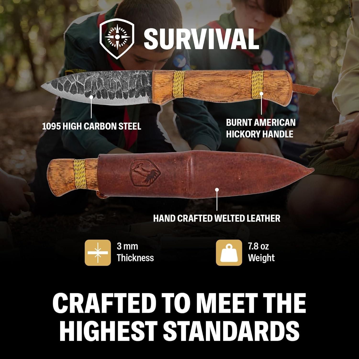 Cuchillo Fijo Condor Cavelore 10.9cm Acero Carbono Mango Nogal