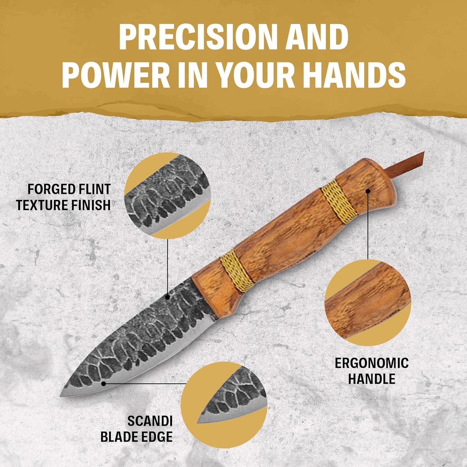 Cuchillo Fijo Condor Cavelore 10.9cm Acero Carbono Mango Nogal