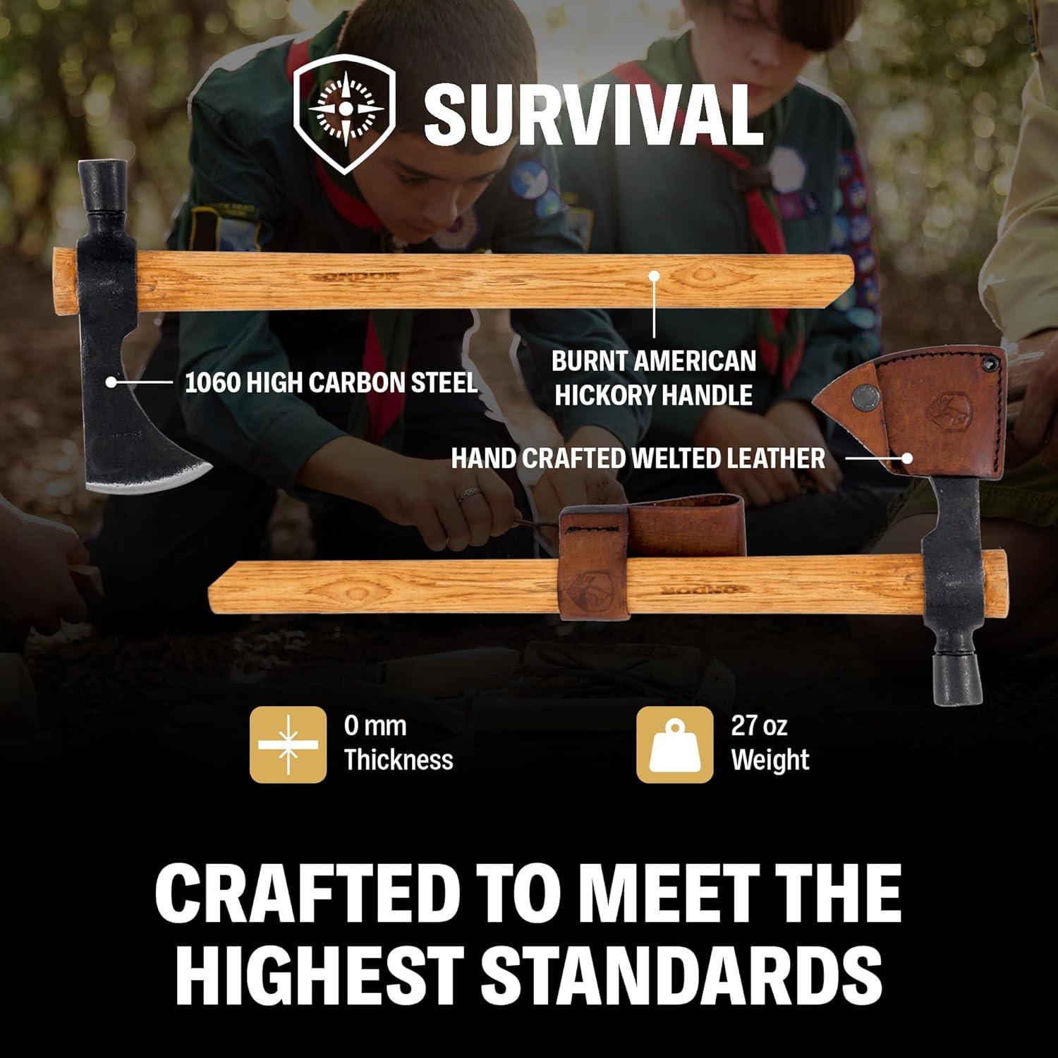 Hacha Tomahawk Condor 19" de Acero Alto Carbono 1060