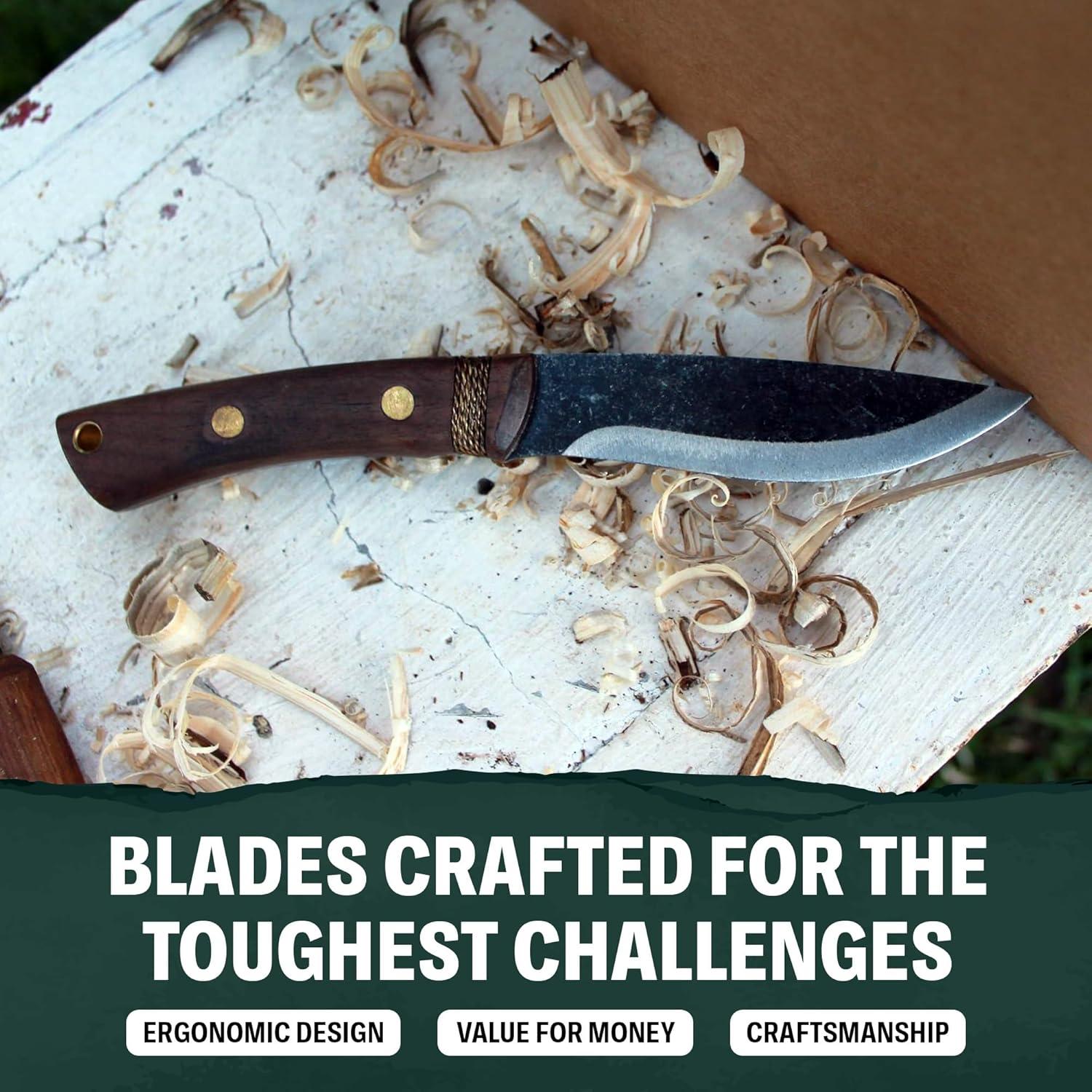 Cuchillo de Bushcraft Huron Condor - Acero Alto Carbono 1095