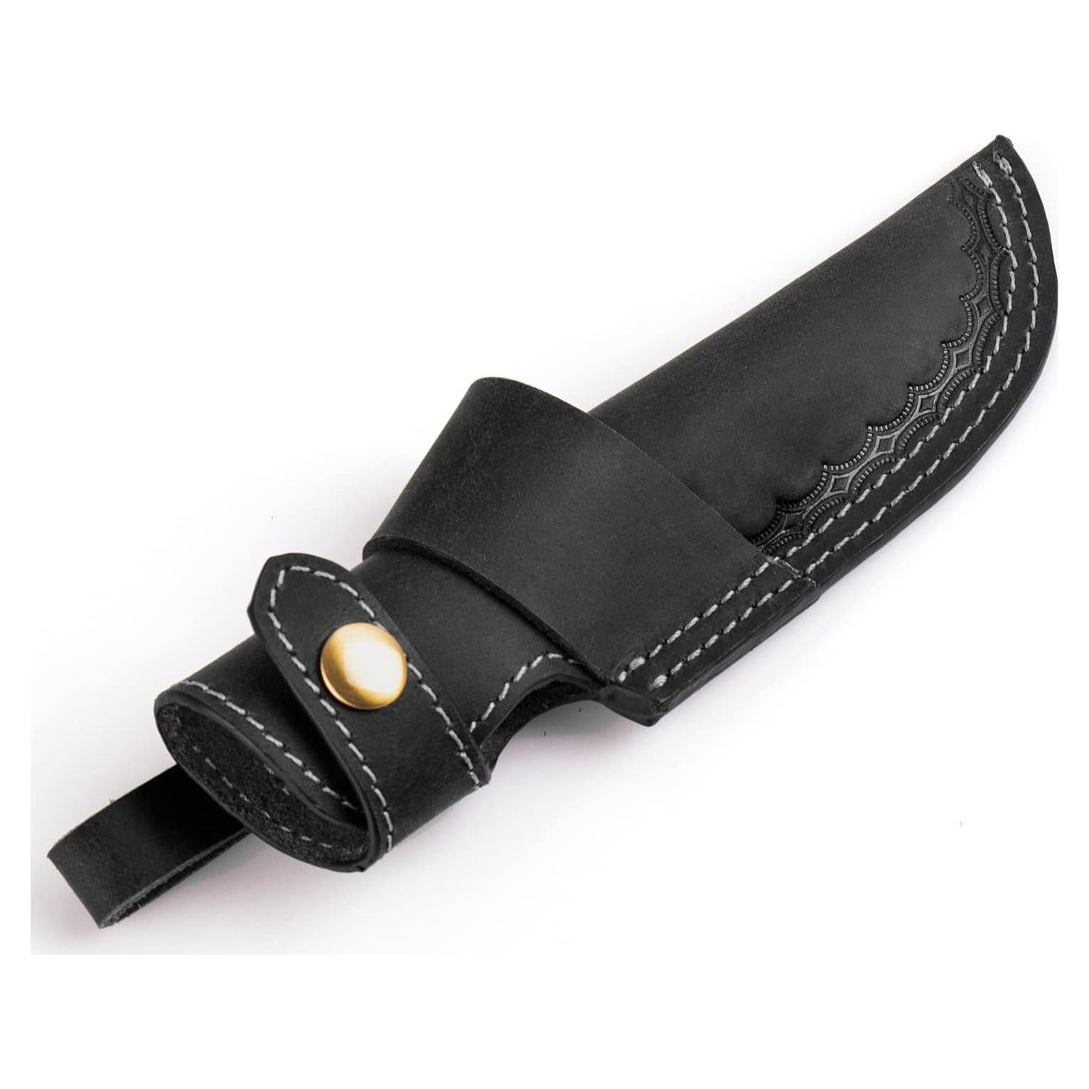 Funda de Cuero para Cuchillo Gentlestache Negra EDC 10.16 cm