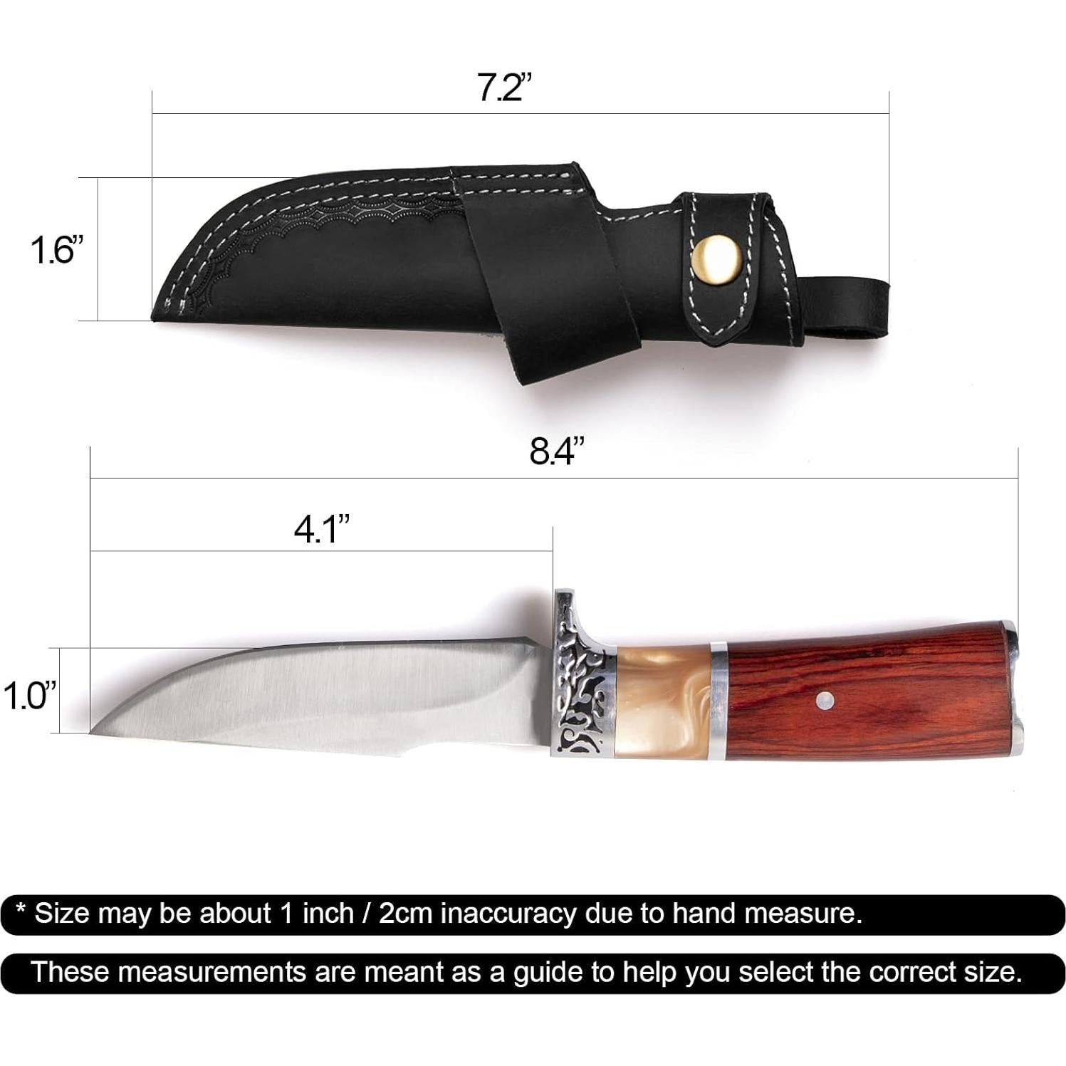 Funda de Cuero para Cuchillo Gentlestache Negra EDC 10.16 cm