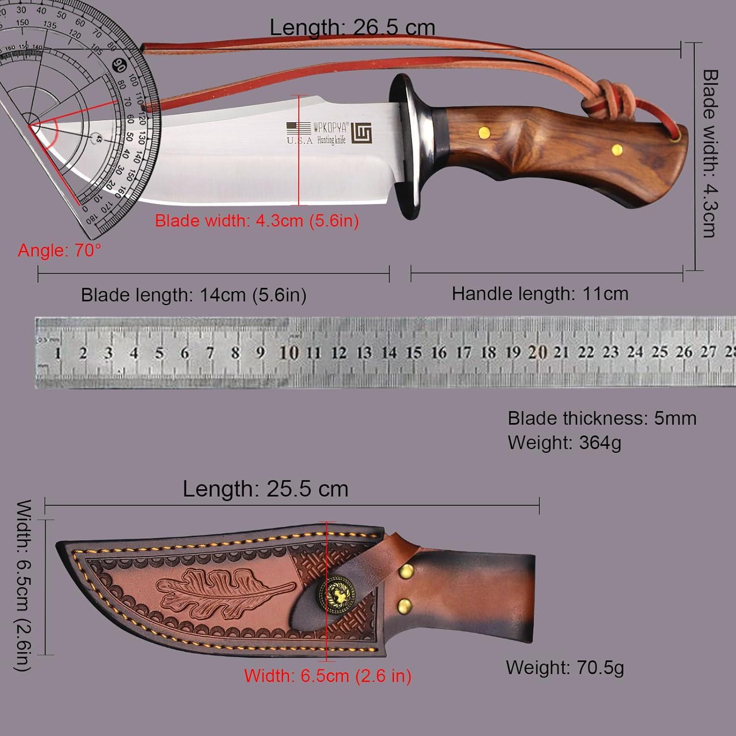 Cuchillo de Caza WPKOPYA WK01A Acero 440C 26.5 cm + Funda