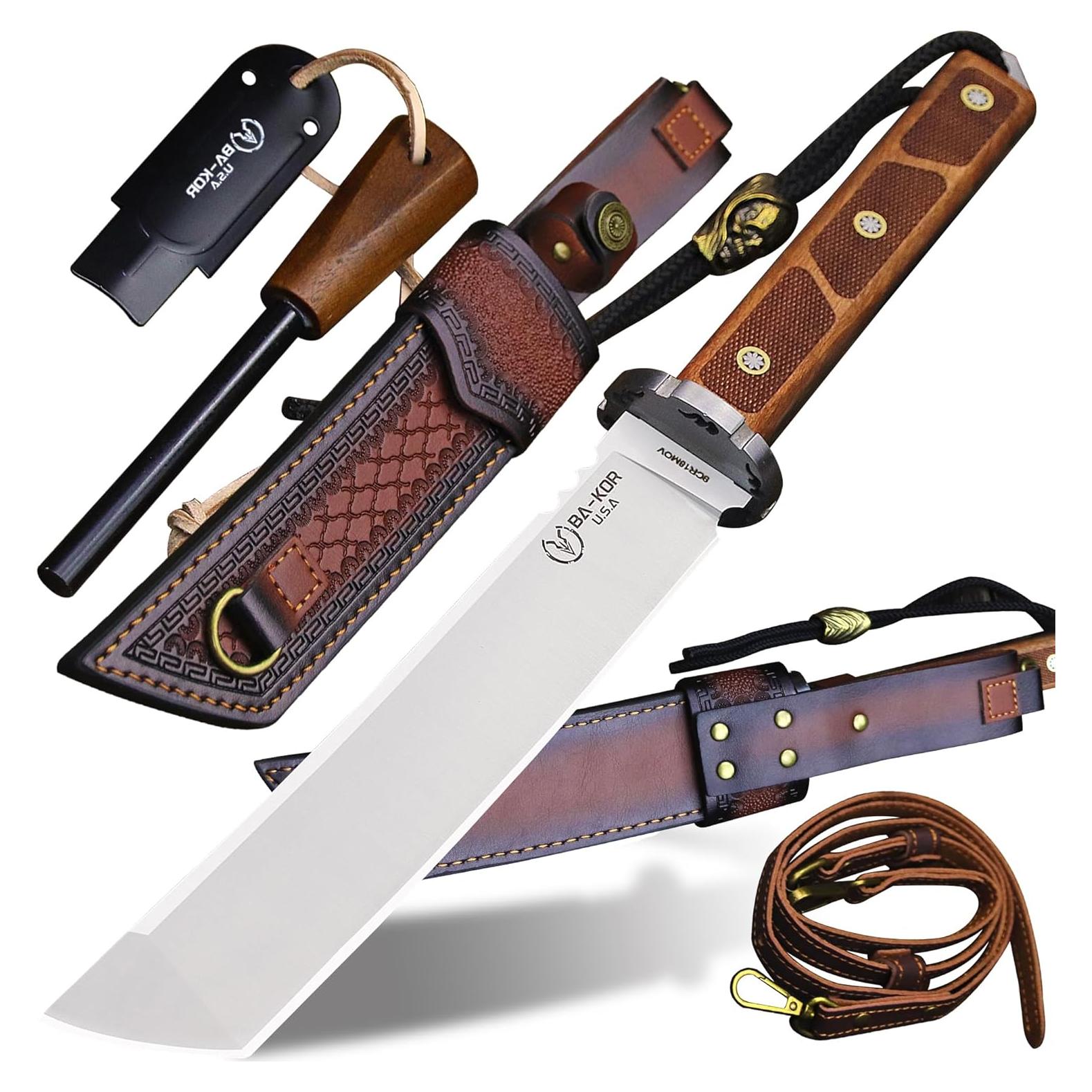 Cuchillo Fijo BA-KOR 39.6cm Acero 9Cr18MoV Mango Madera