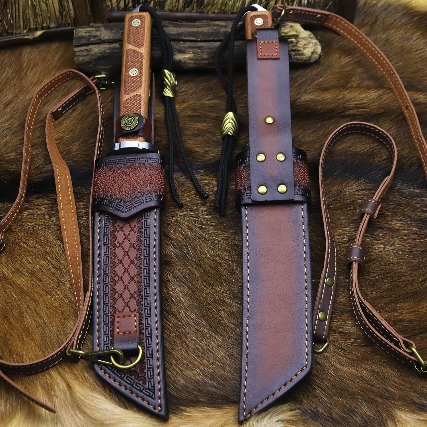 Cuchillo Fijo BA-KOR 39.6cm Acero 9Cr18MoV Mango Madera