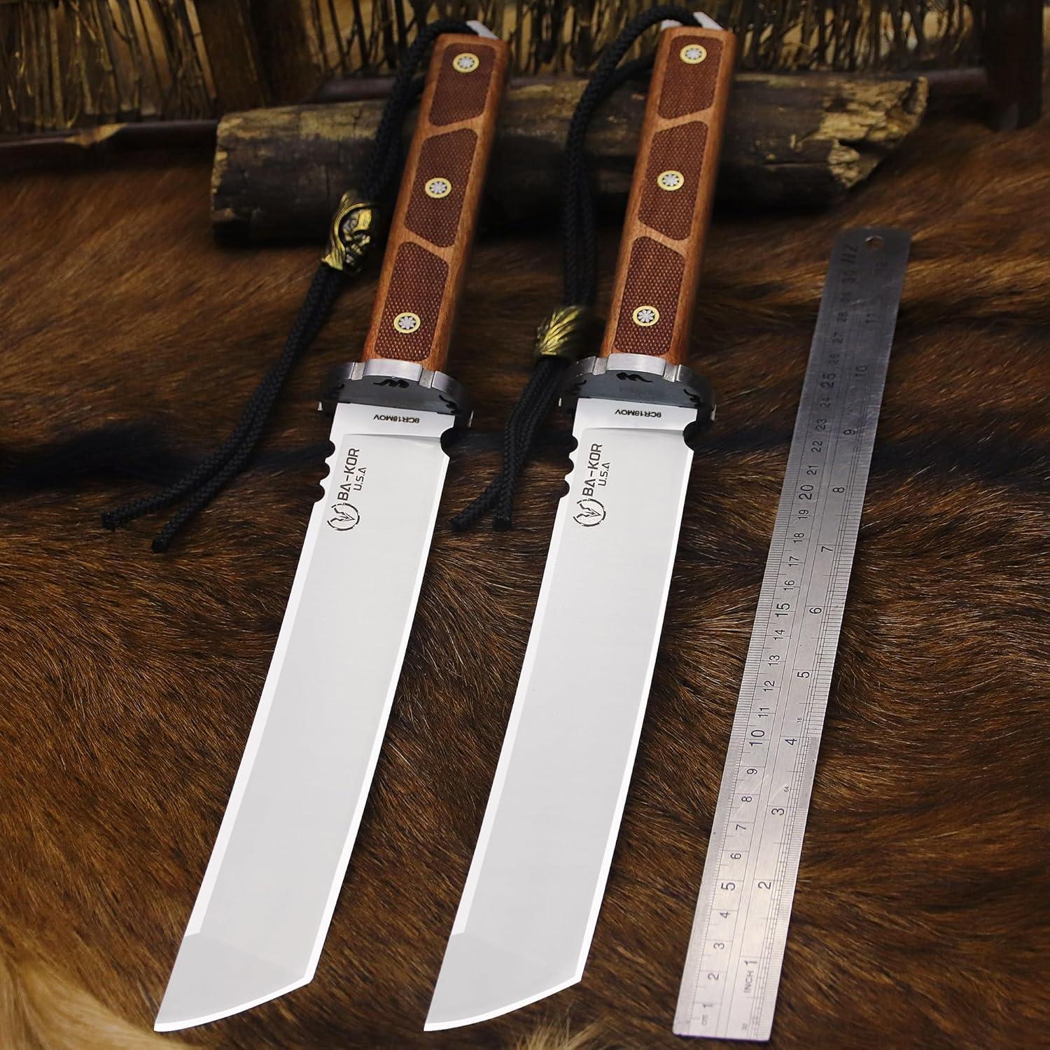 Cuchillo Fijo BA-KOR 39.6cm Acero 9Cr18MoV Mango Madera