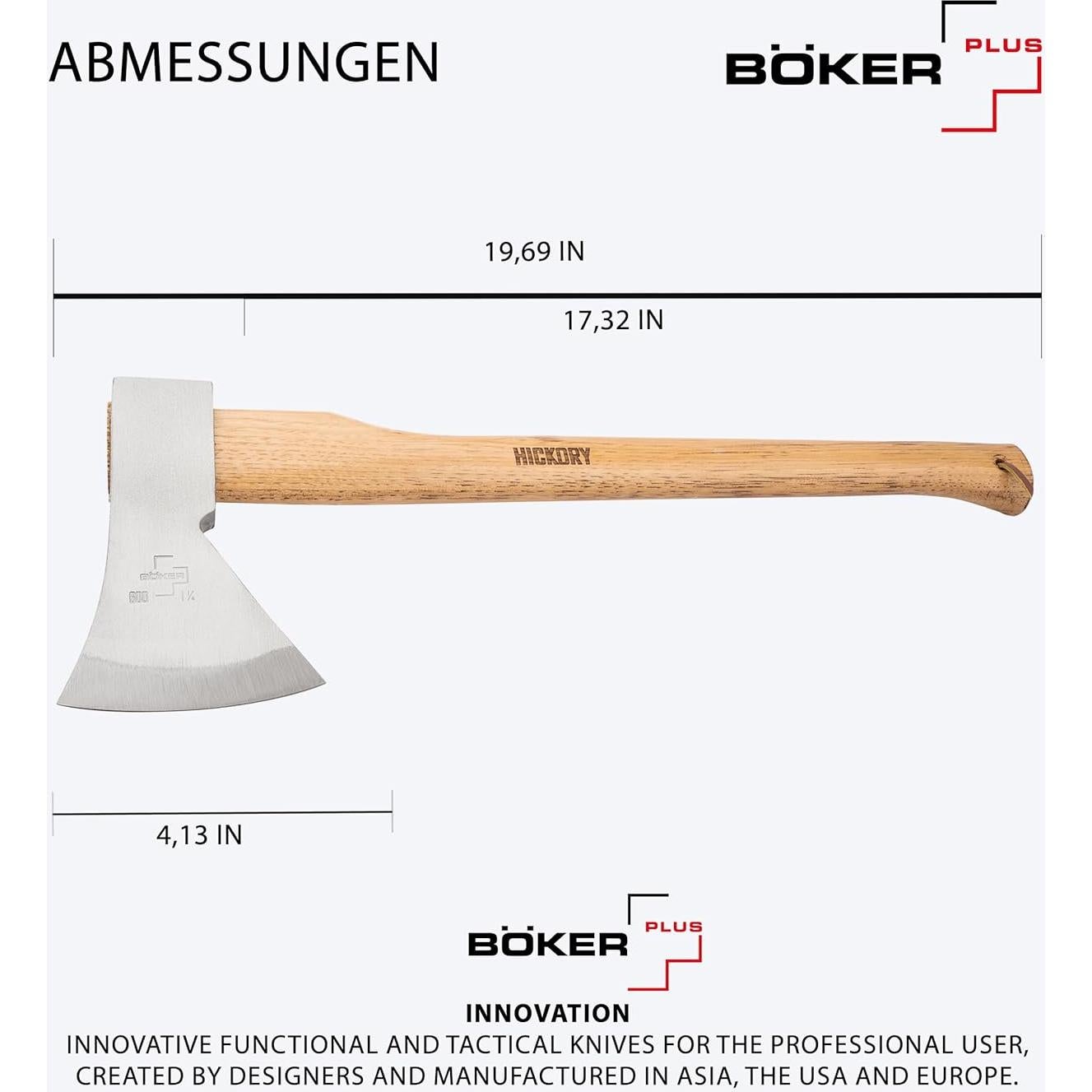 Hacha Profesional BÖKER PLUS 600g de Acero al Carbono