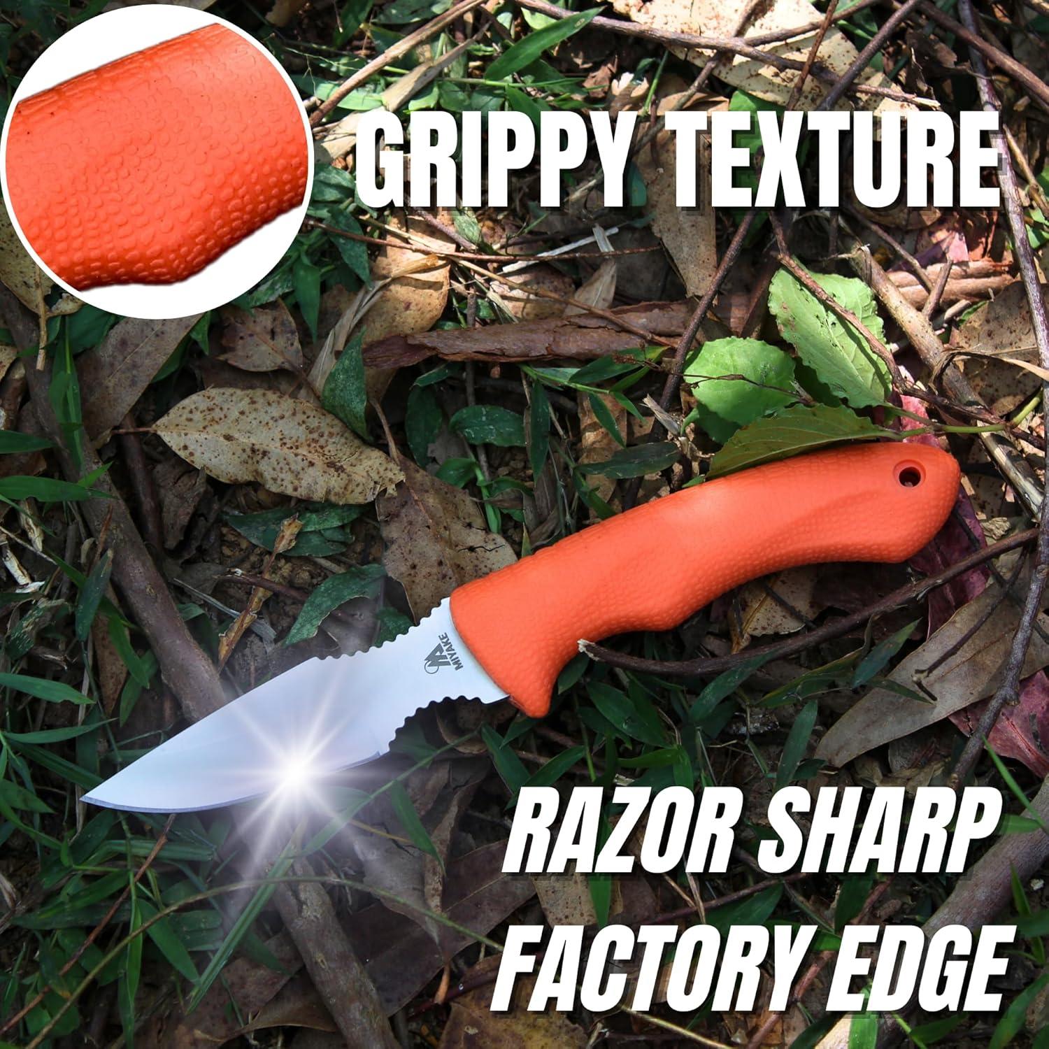 Juego de Cuchillos de Caza Miyake 4 Piezas Naranja - Acero Inoxidable