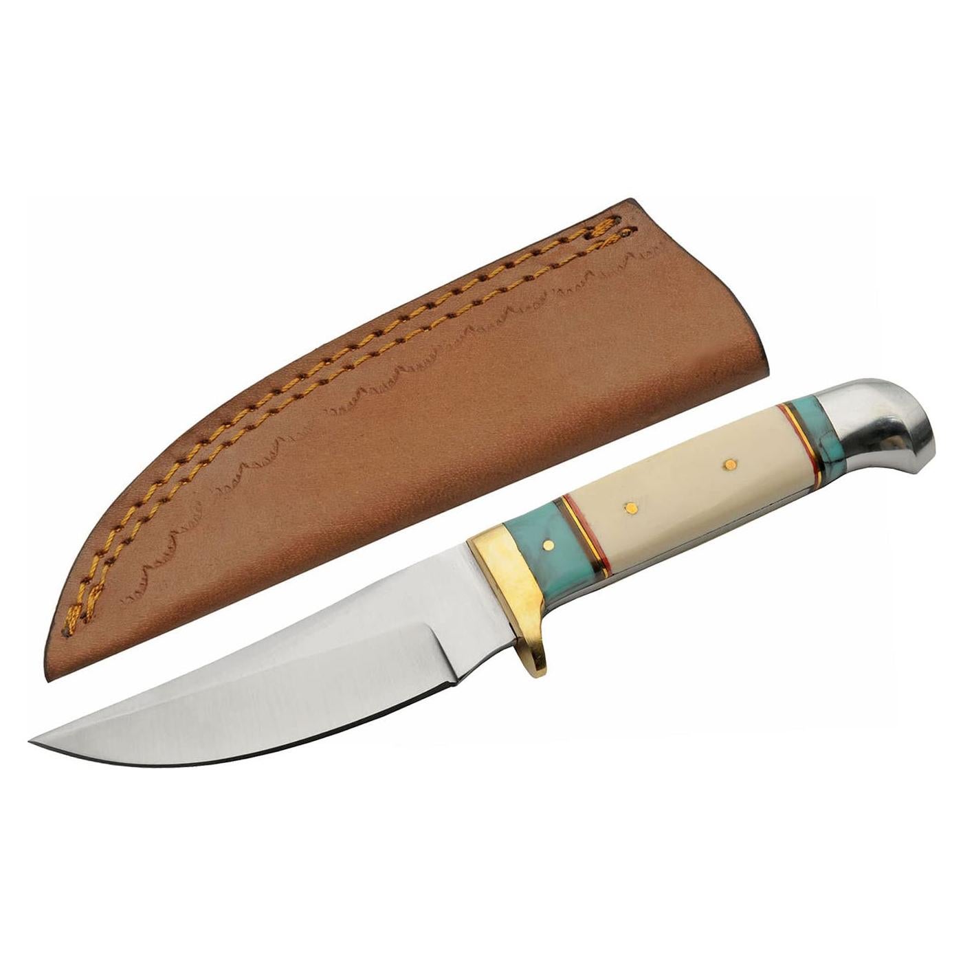 Cuchillo de Caza Szco Supplies 203454-BO con Funda de Cuero