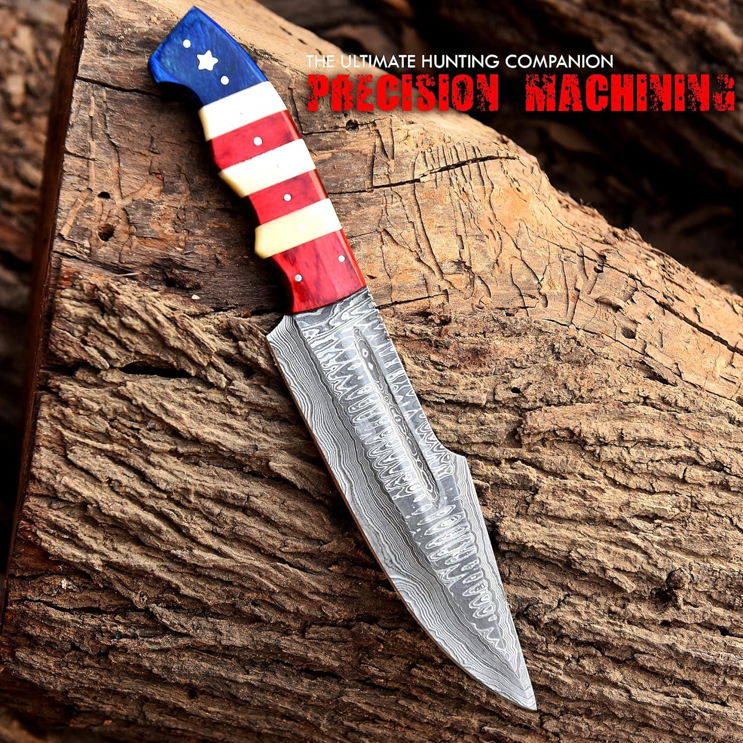 Cuchillo de Caza Bowie Faiqenterprice 30.48 cm Acero Damasco