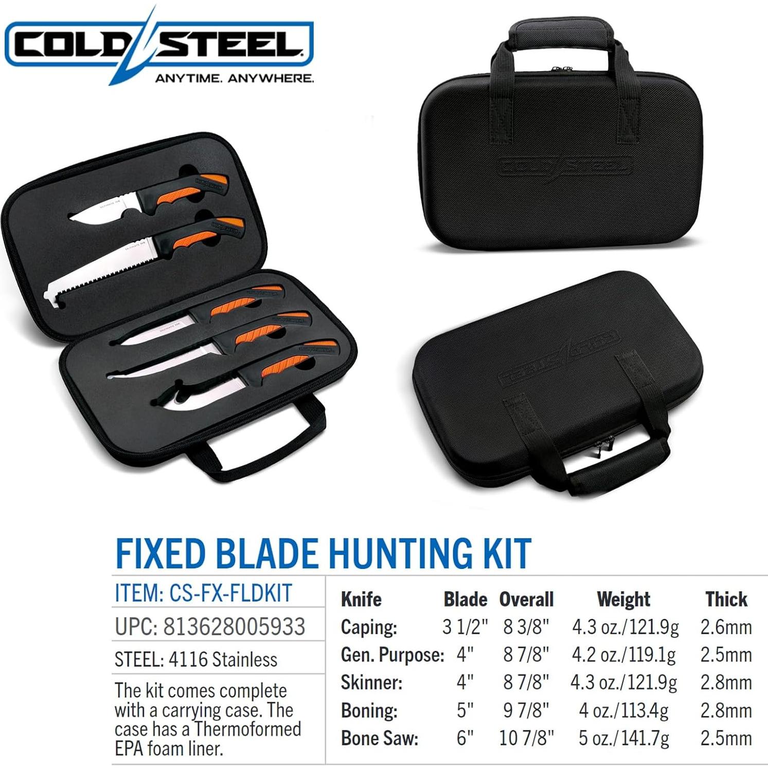 Kit de Cuchillos Fijos Cold Steel 5 - Acero Inoxidable 4116