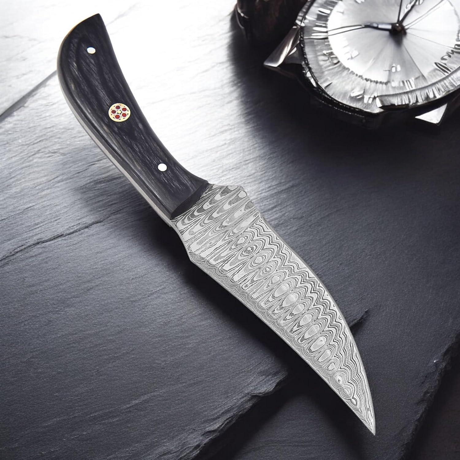 Cuchillo de Bushcraft Poshland TR-1168 Acero Damasco 20.32 cm