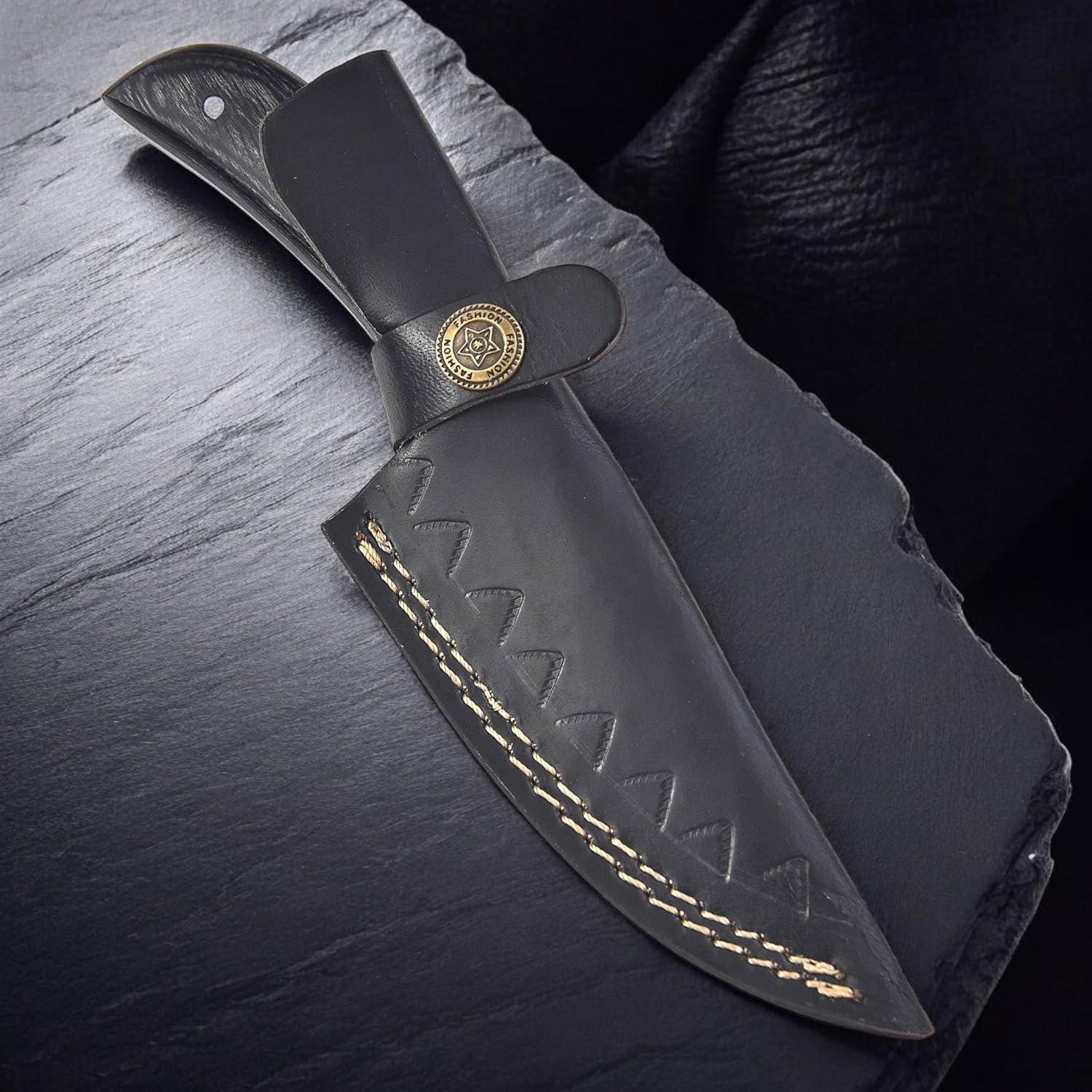 Cuchillo de Bushcraft Poshland TR-1168 Acero Damasco 20.32 cm