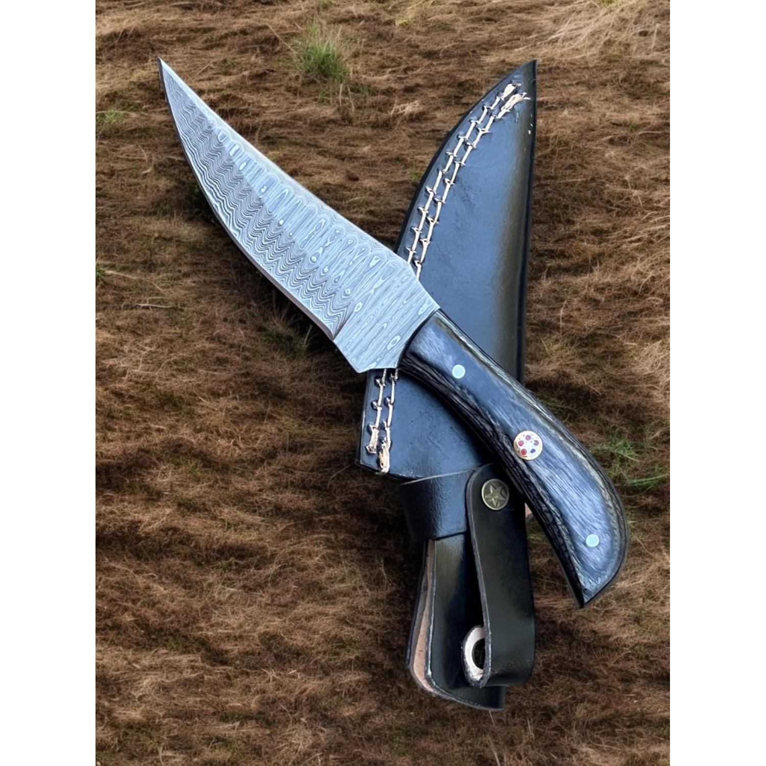 Cuchillo de Bushcraft Poshland TR-1168 Acero Damasco 20.32 cm
