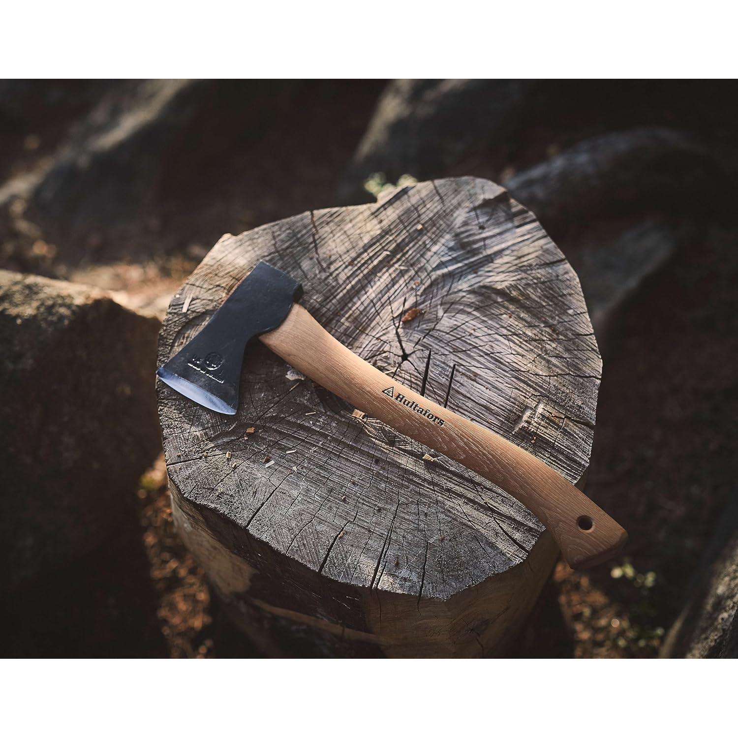 Hacha de Trekking Hultafors 375 mm con Funda de Cuero