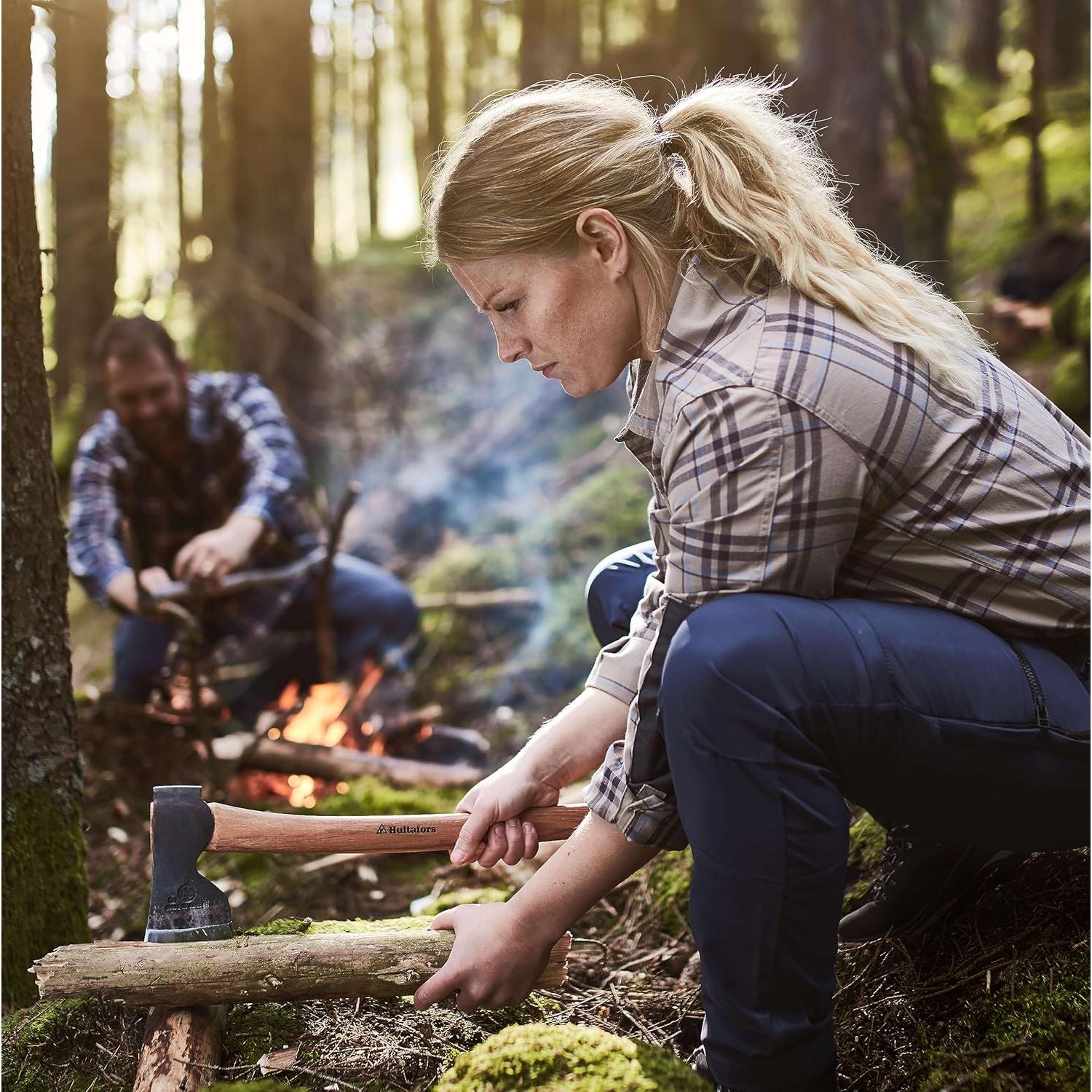 Hacha de Trekking Hultafors 375 mm con Funda de Cuero