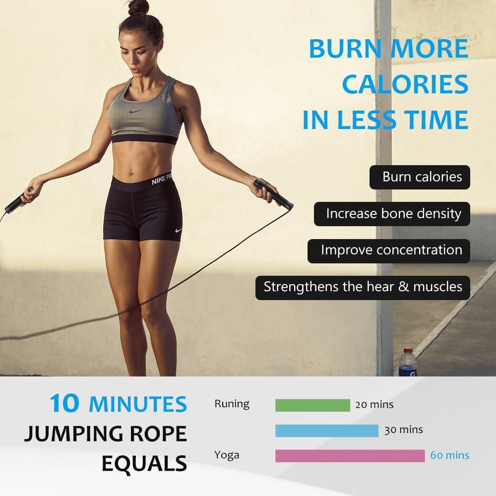 Cuerda de saltar con peso H HANDIO 3.05m ajustable para boxeo