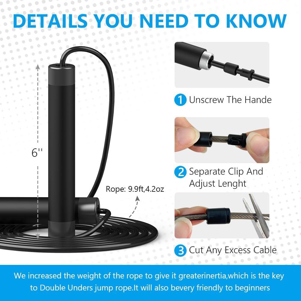 Cuerda de saltar con peso H HANDIO 3.05m ajustable para boxeo