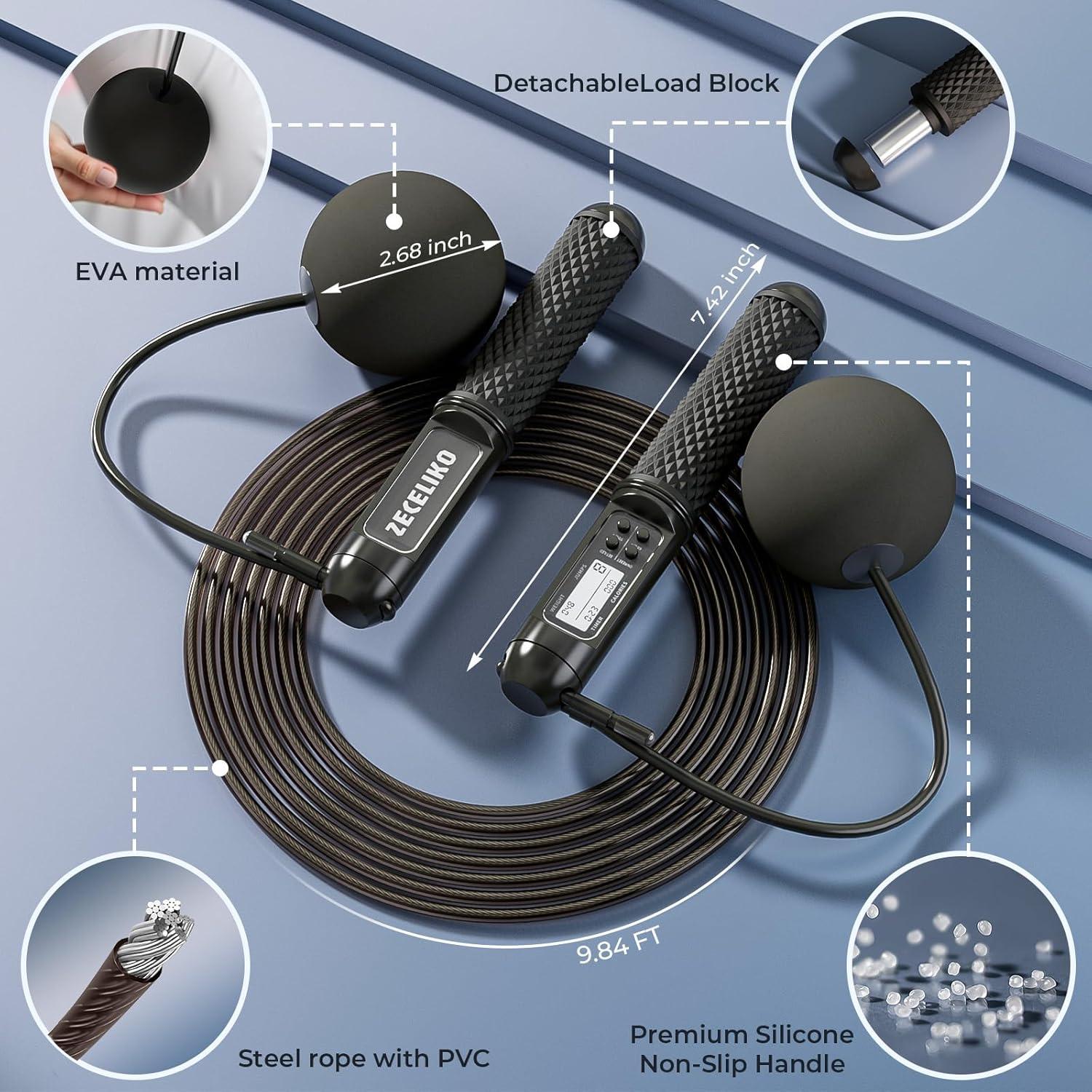 Cuerda de Salto Inteligente Zeceliko con Pantalla LED y Contador