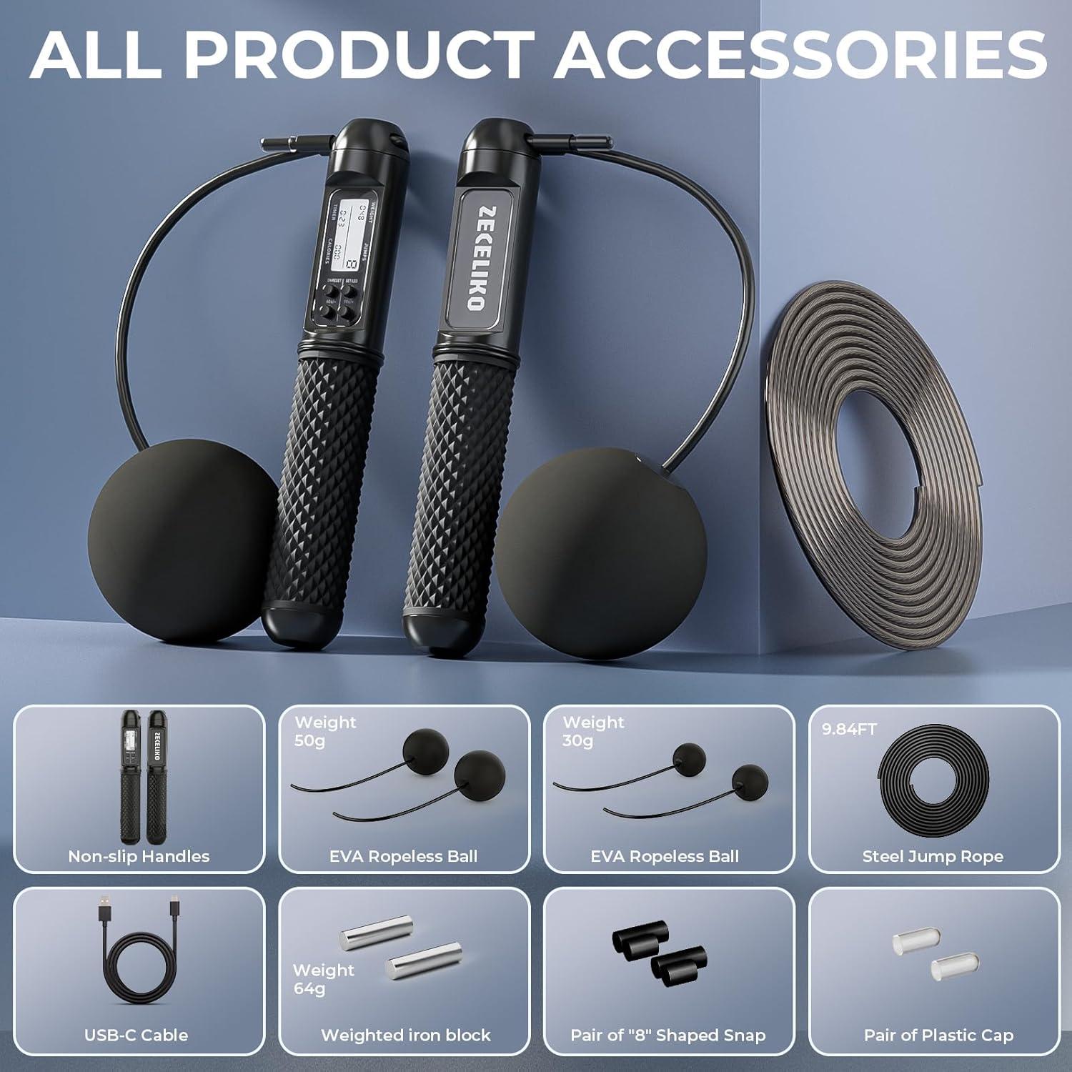 Cuerda de Salto Inteligente Zeceliko con Pantalla LED y Contador