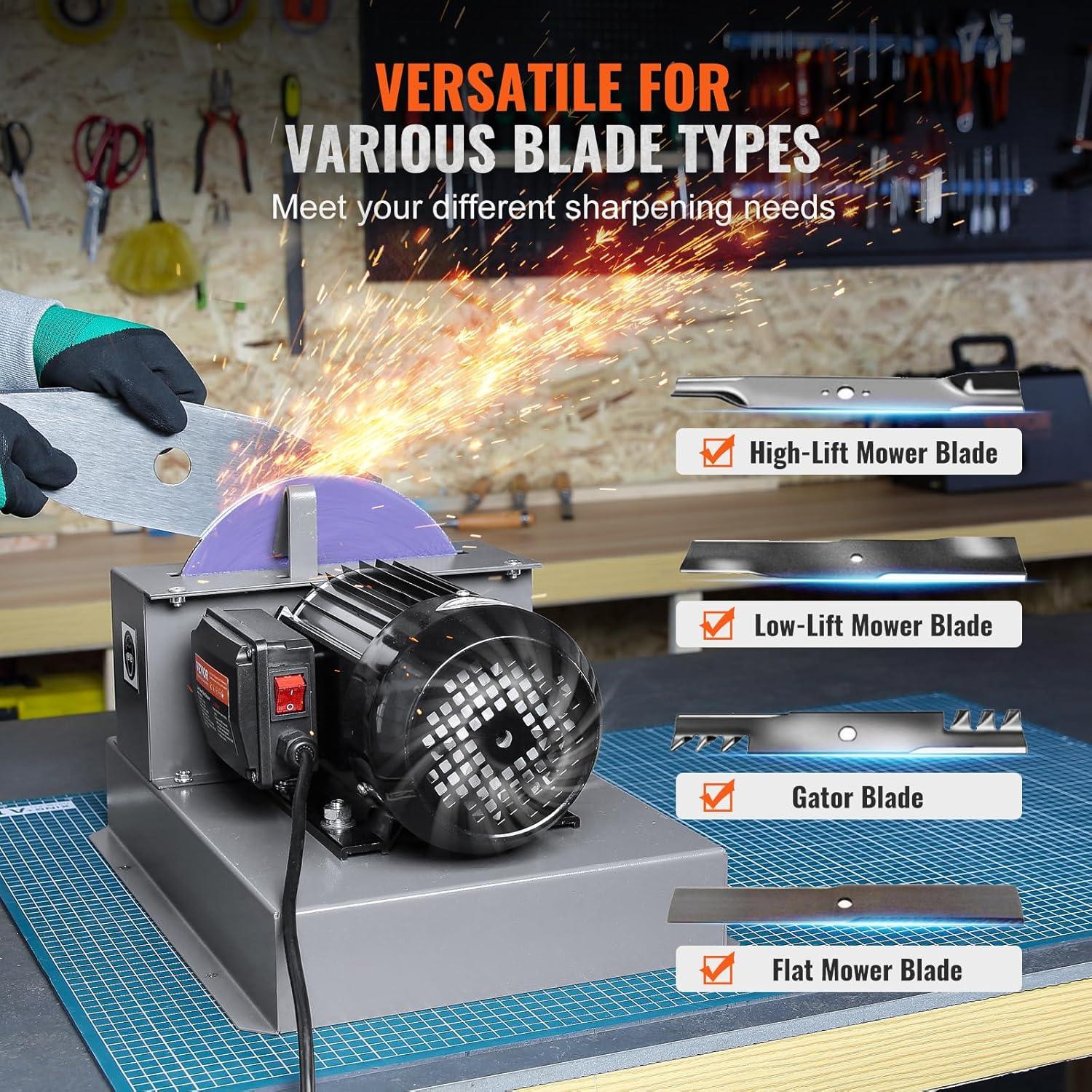 Afilador de Cuchillas de Cortacésped VEVOR 1HP 750W Cerámica