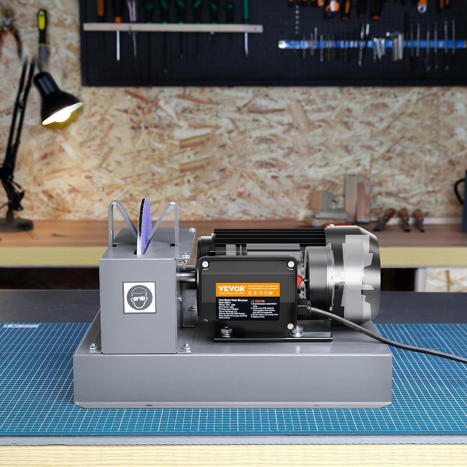 Afilador de Cuchillas de Cortacésped VEVOR 1HP 750W Cerámica