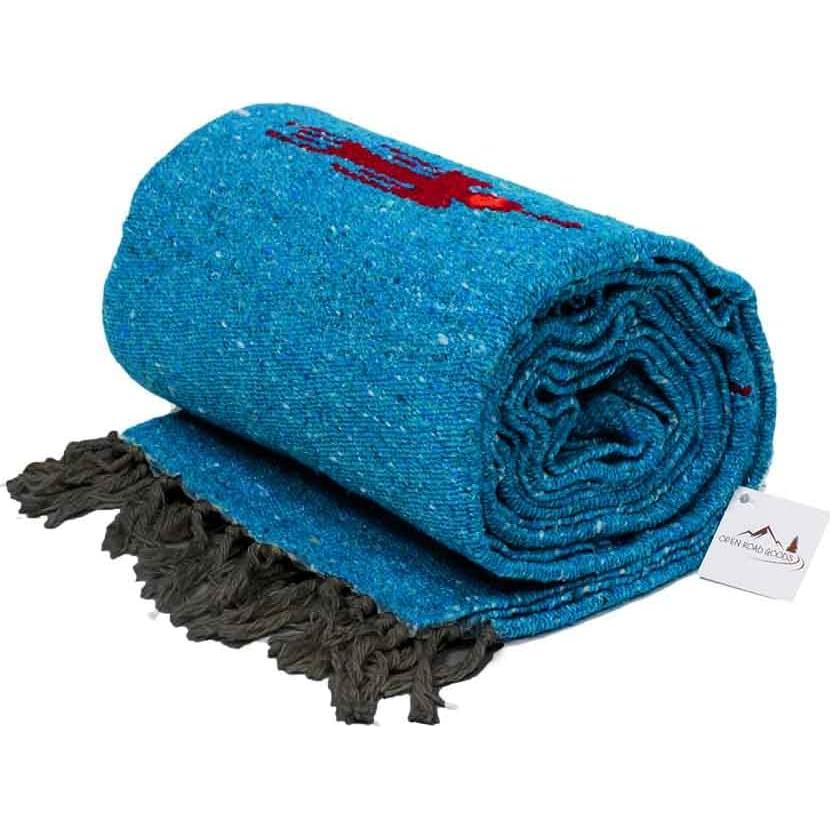 Manta de Yoga Gruesa Open Road Goods Thunderbird XL Azul Aqua